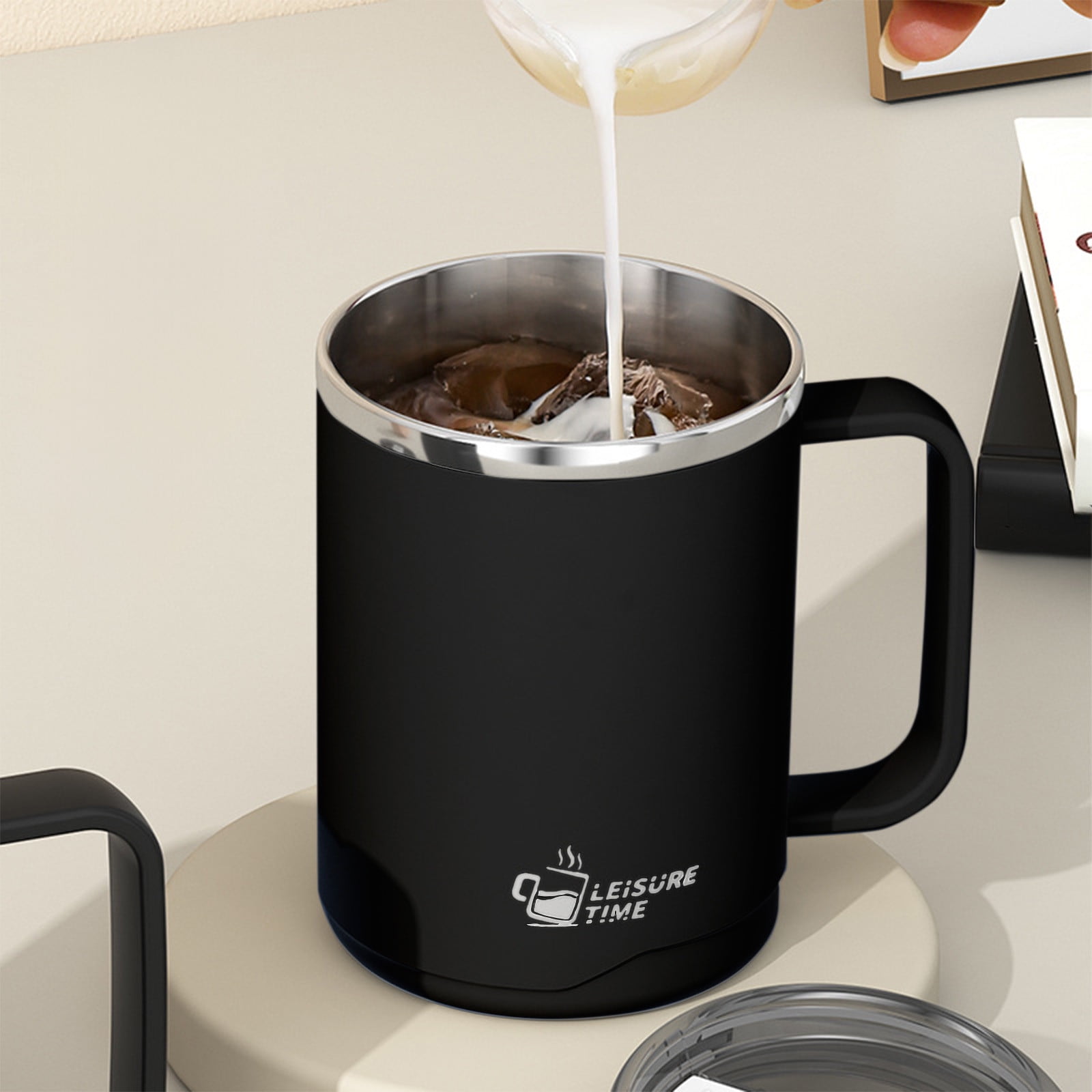 Insulated Coffee Mug with Handle & Lid - 17oz Stainless Steel Travel Tumbler, Double Wall Vacuum (Black) by PALIFEUR 01_【Limited Edition】 2026 New Model Smart Coffee Mug - Image 6