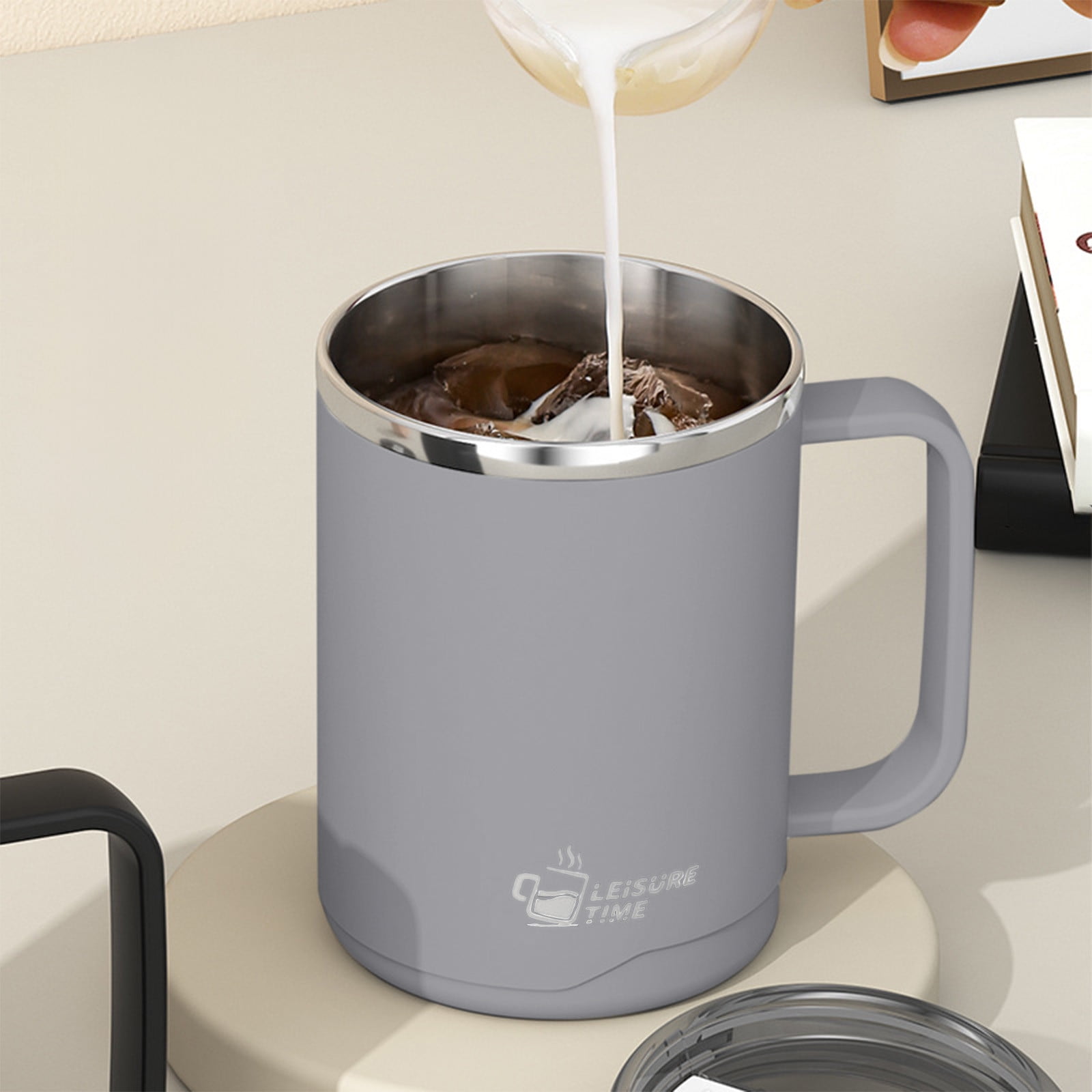 Insulated Coffee Mug with Handle & Lid - 17oz Stainless Steel Travel Tumbler, Double Wall Vacuum (Black) by PALIFEUR 02_【Limited Time Offer】 Upgraded Double-Wall Insulated Coffee Mug - Image 2