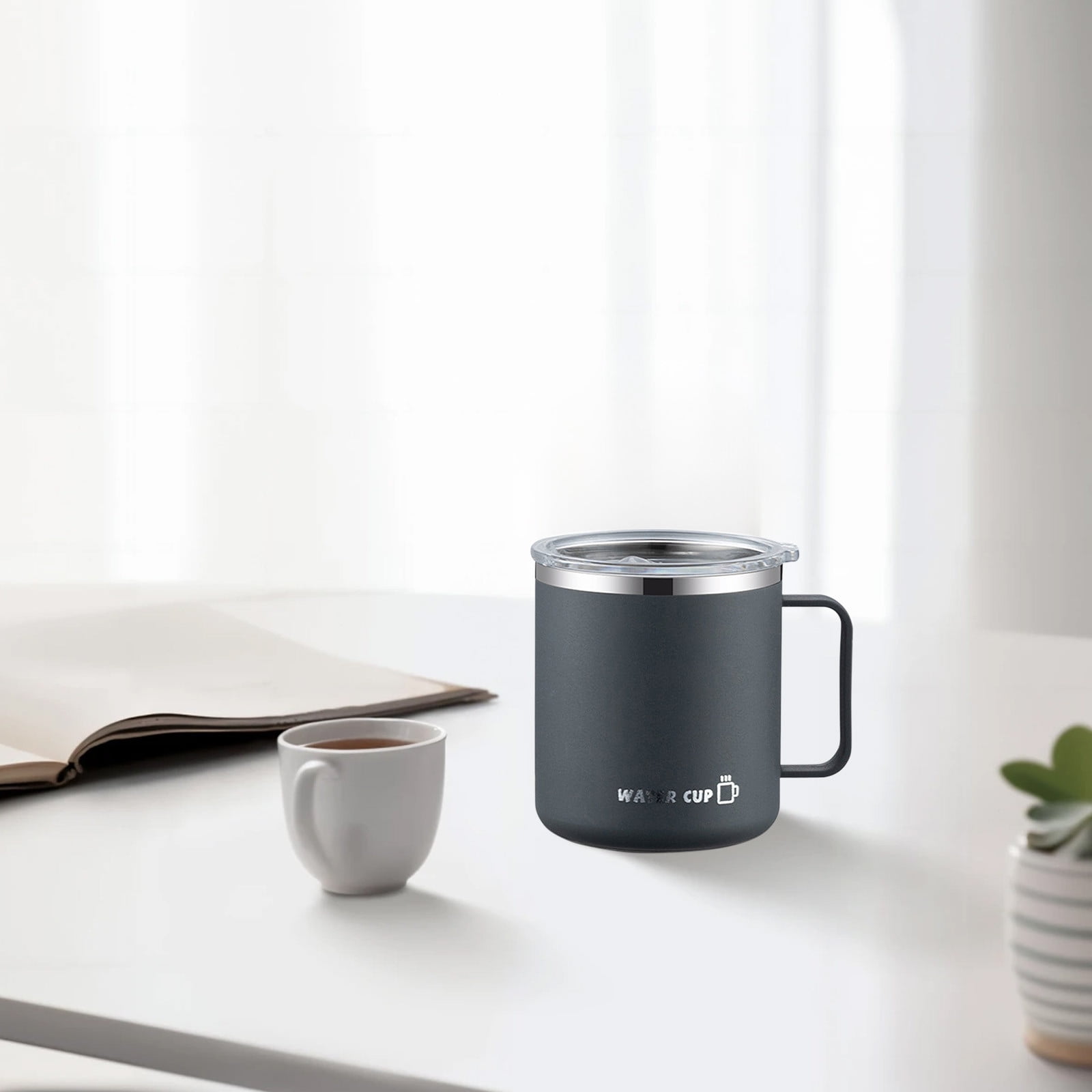 Insulated Coffee Mug with Handle & Lid - 17oz Stainless Steel Travel Tumbler, Double Wall Vacuum (Black) by PALIFEUR 06_【Enhanced Insulation】 Heat-Resistant Handle Coffee Mug - Image 7