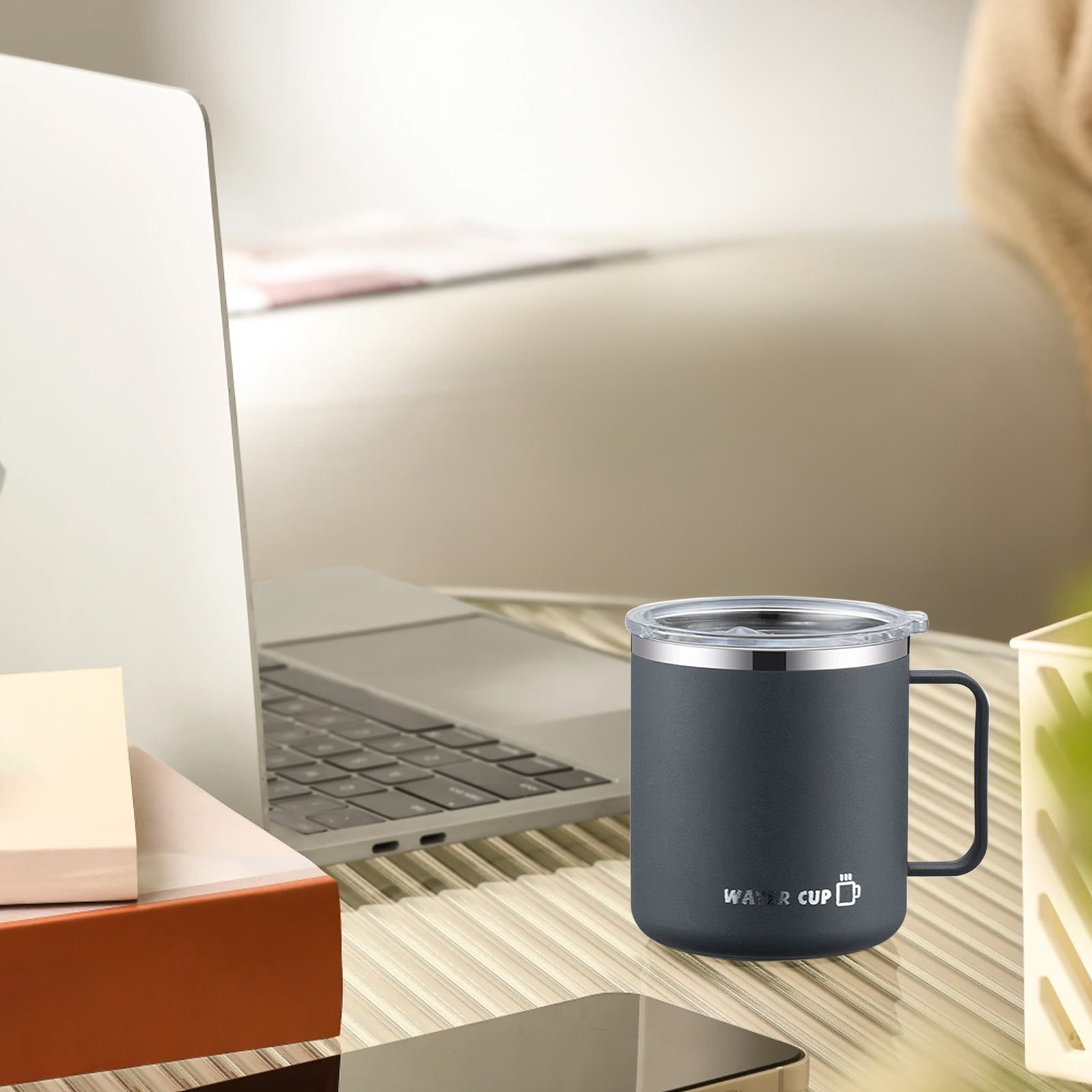 Insulated Coffee Mug with Handle & Lid - 17oz Stainless Steel Travel Tumbler, Double Wall Vacuum (Black) by PALIFEUR 06_【Enhanced Insulation】 Heat-Resistant Handle Coffee Mug - Image 8