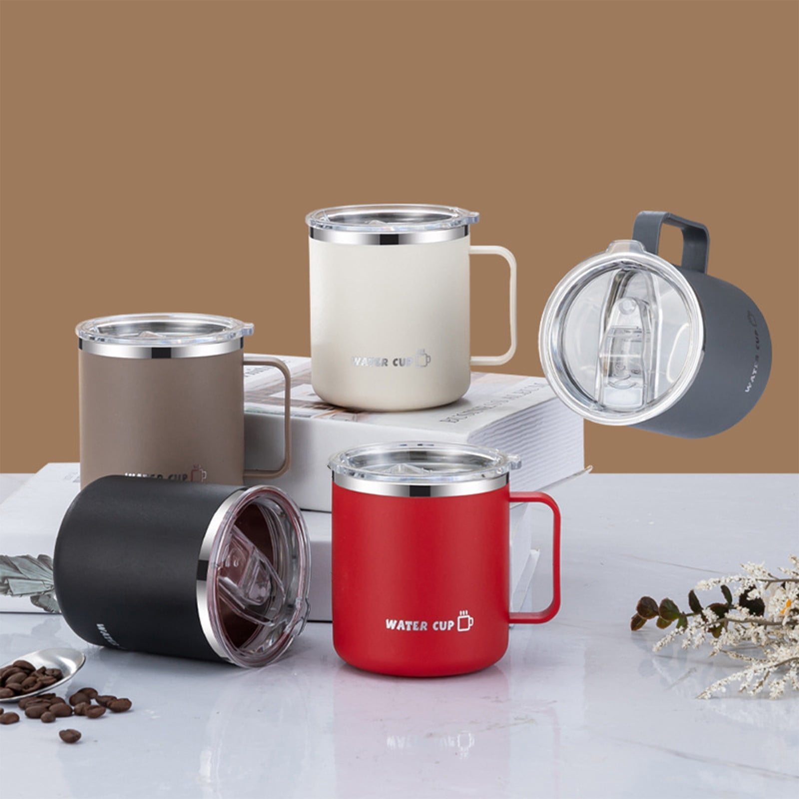 Insulated Coffee Mug with Handle & Lid - 17oz Stainless Steel Travel Tumbler, Double Wall Vacuum (Black) by PALIFEUR 08_【Leak-Proof Upgrade】 360° Spill-Proof Sealed Coffee Mug - Image 1