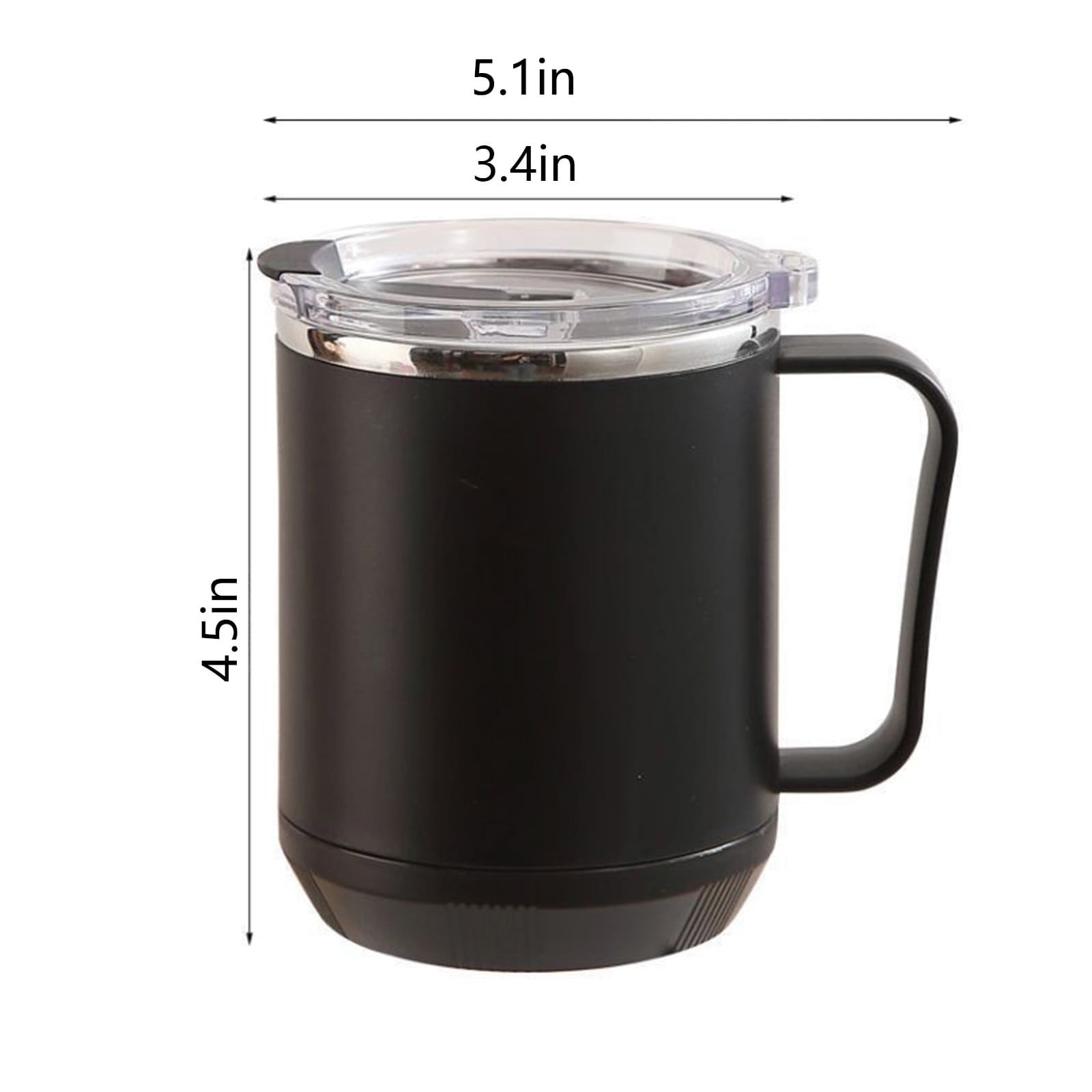 Insulated Coffee Mug with Handle & Lid - 17oz Stainless Steel Travel Tumbler, Double Wall Vacuum (Black) by PALIFEUR 10_【XL Capacity】 17oz Large Capacity Coffee Mug - Image 4