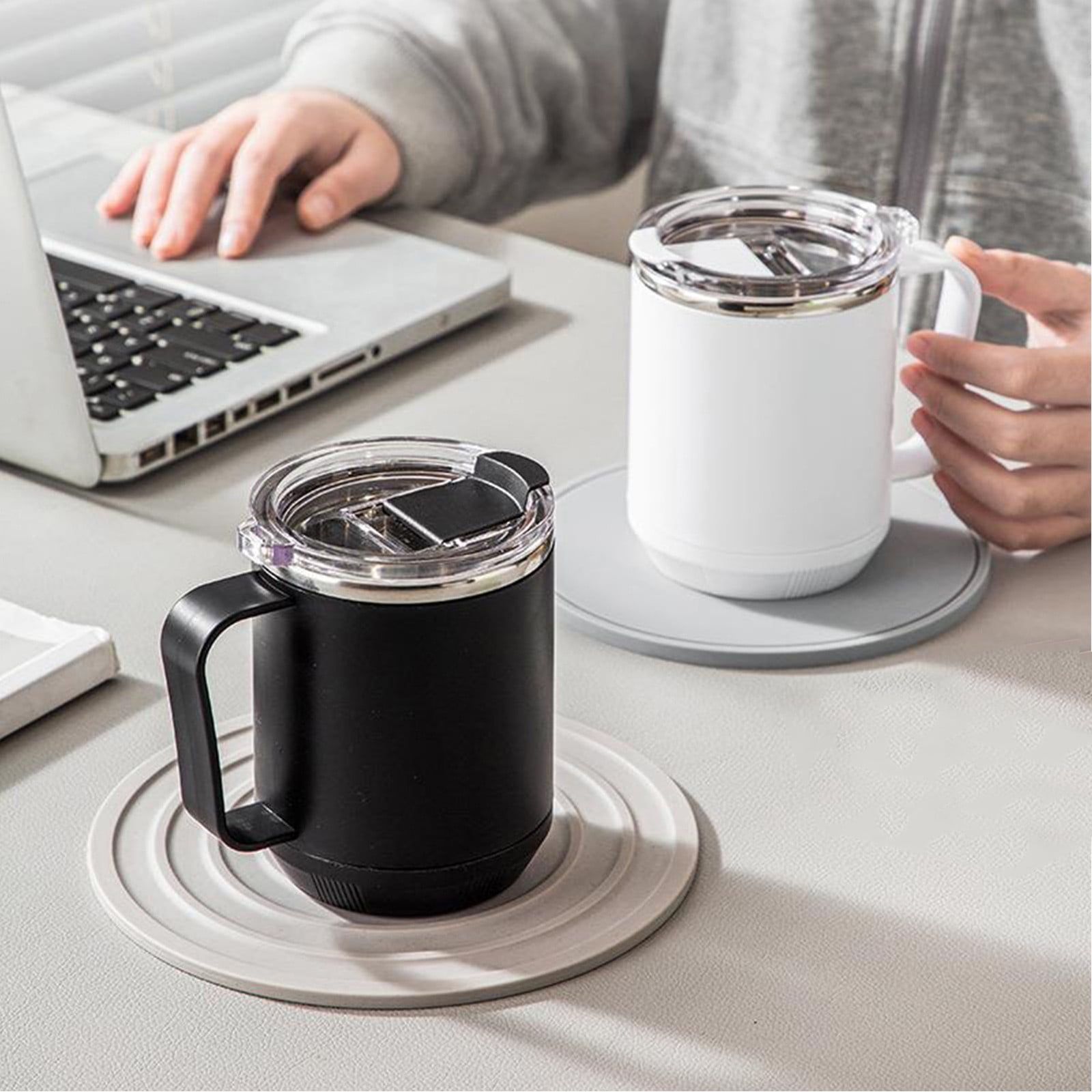 Insulated Coffee Mug with Handle & Lid - 17oz Stainless Steel Travel Tumbler, Double Wall Vacuum (Black) by PALIFEUR 11_【Office Essential】 Desktop Smart Temperature Control Coffee Mug - Image 1