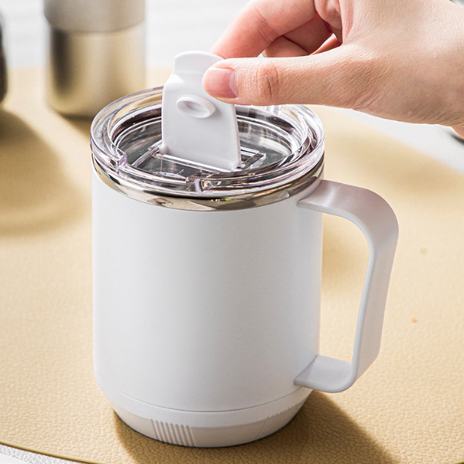 Insulated Coffee Mug with Handle & Lid - 17oz Stainless Steel Travel Tumbler, Double Wall Vacuum (Black) by PALIFEUR 11_【Office Essential】 Desktop Smart Temperature Control Coffee Mug - Image 5