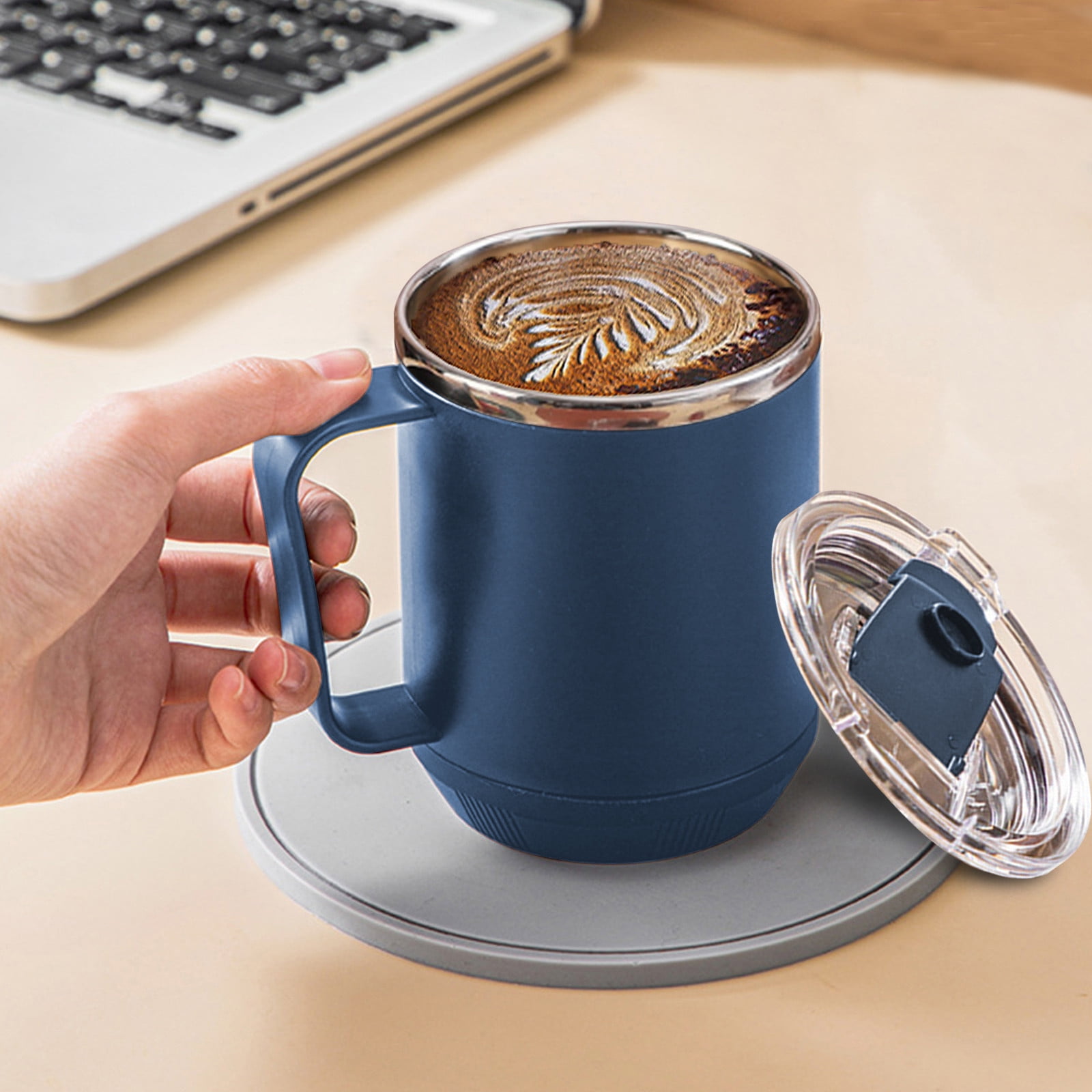 Insulated Coffee Mug with Handle & Lid - 17oz Stainless Steel Travel Tumbler, Double Wall Vacuum (Black) by PALIFEUR 12_【Travel Must-Have】 Car Cup Holder Leak-Proof Coffee Tumbler - Image 2