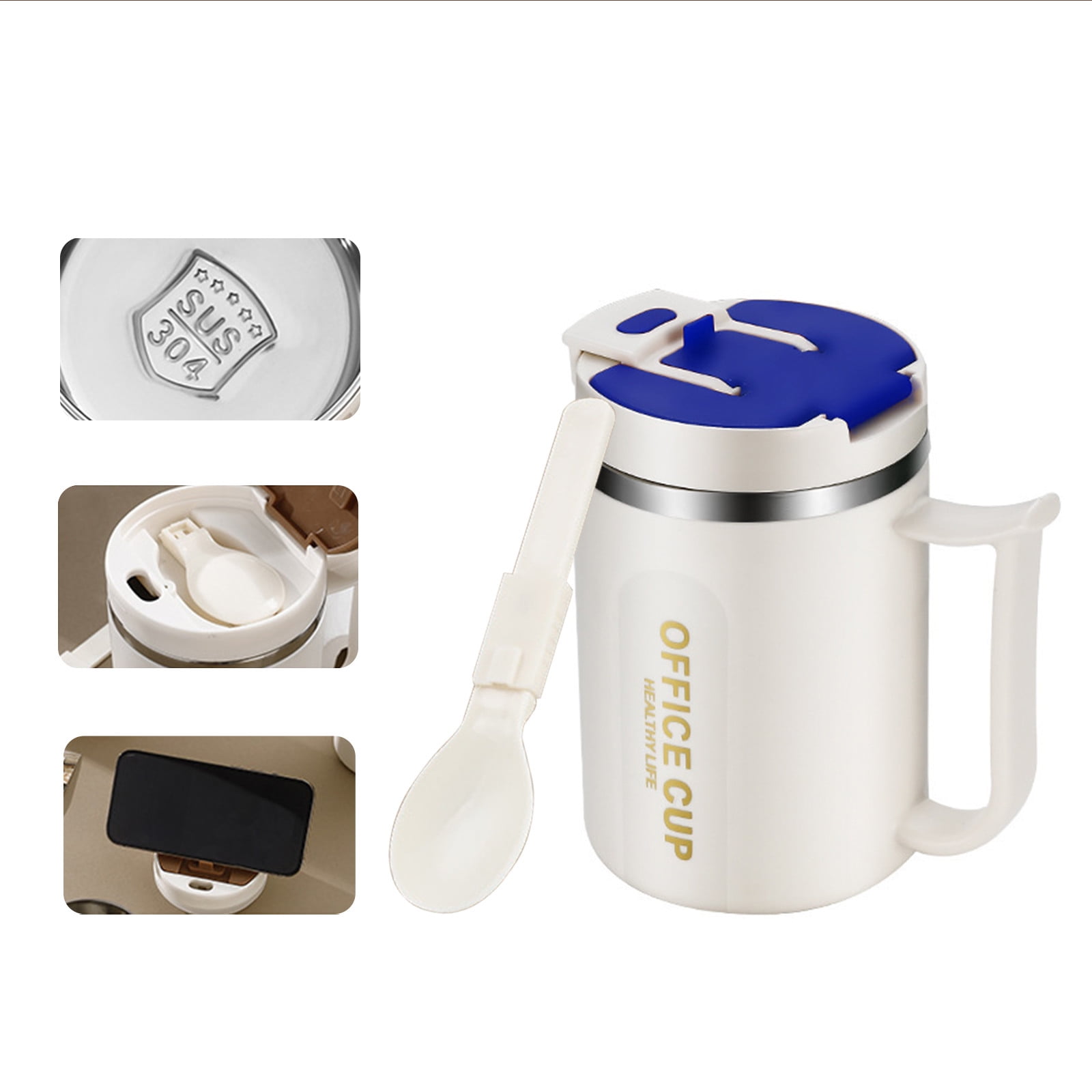 Insulated Coffee Mug with Handle & Lid - 17oz Stainless Steel Travel Tumbler, Double Wall Vacuum (Black) by PALIFEUR 14_【Outdoor Ready】 Shockproof Camping Coffee Cup - Image 6