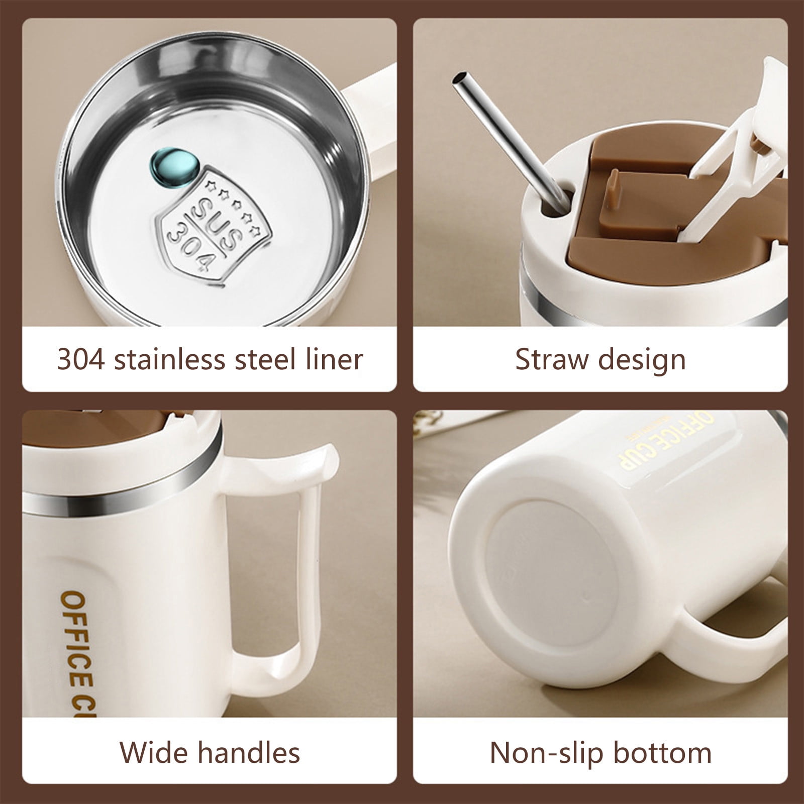 Insulated Coffee Mug with Handle & Lid - 17oz Stainless Steel Travel Tumbler, Double Wall Vacuum (Black) by PALIFEUR 15_【Student Favorite】 Creative College Style Coffee Mug - Image 6