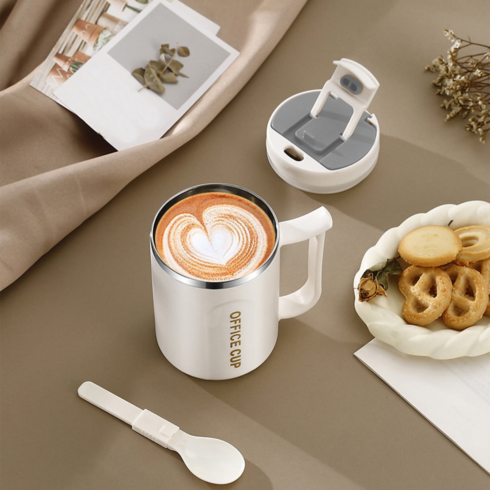 Insulated Coffee Mug with Handle & Lid - 17oz Stainless Steel Travel Tumbler, Double Wall Vacuum (Black) by PALIFEUR 16_【Perfect Gift】 Premium Gift Box Coffee Mug Set - Image 2