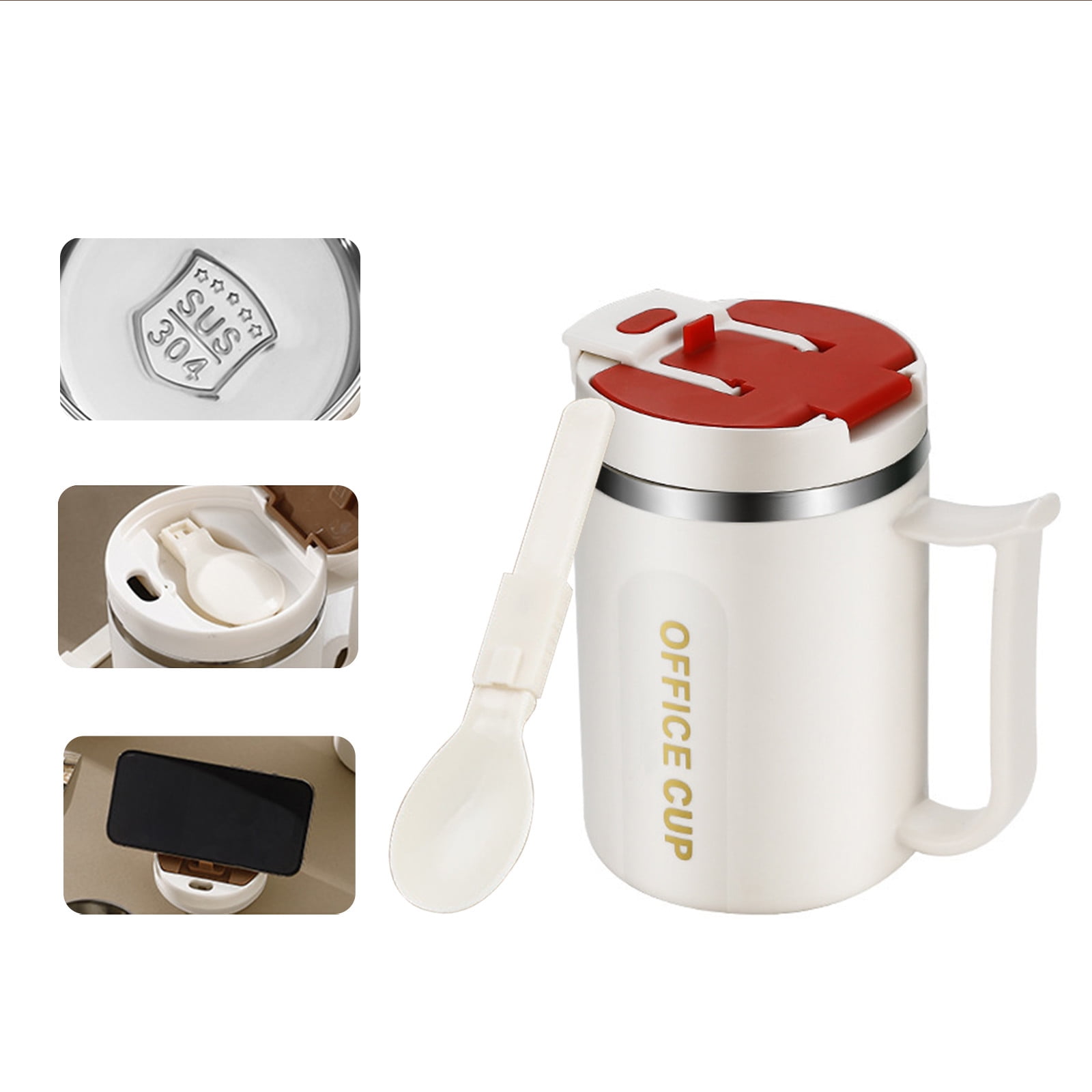 Insulated Coffee Mug with Handle & Lid - 17oz Stainless Steel Travel Tumbler, Double Wall Vacuum (Black) by PALIFEUR 17_【Holiday Exclusive】 Christmas Themed Coffee Mug - Image 7