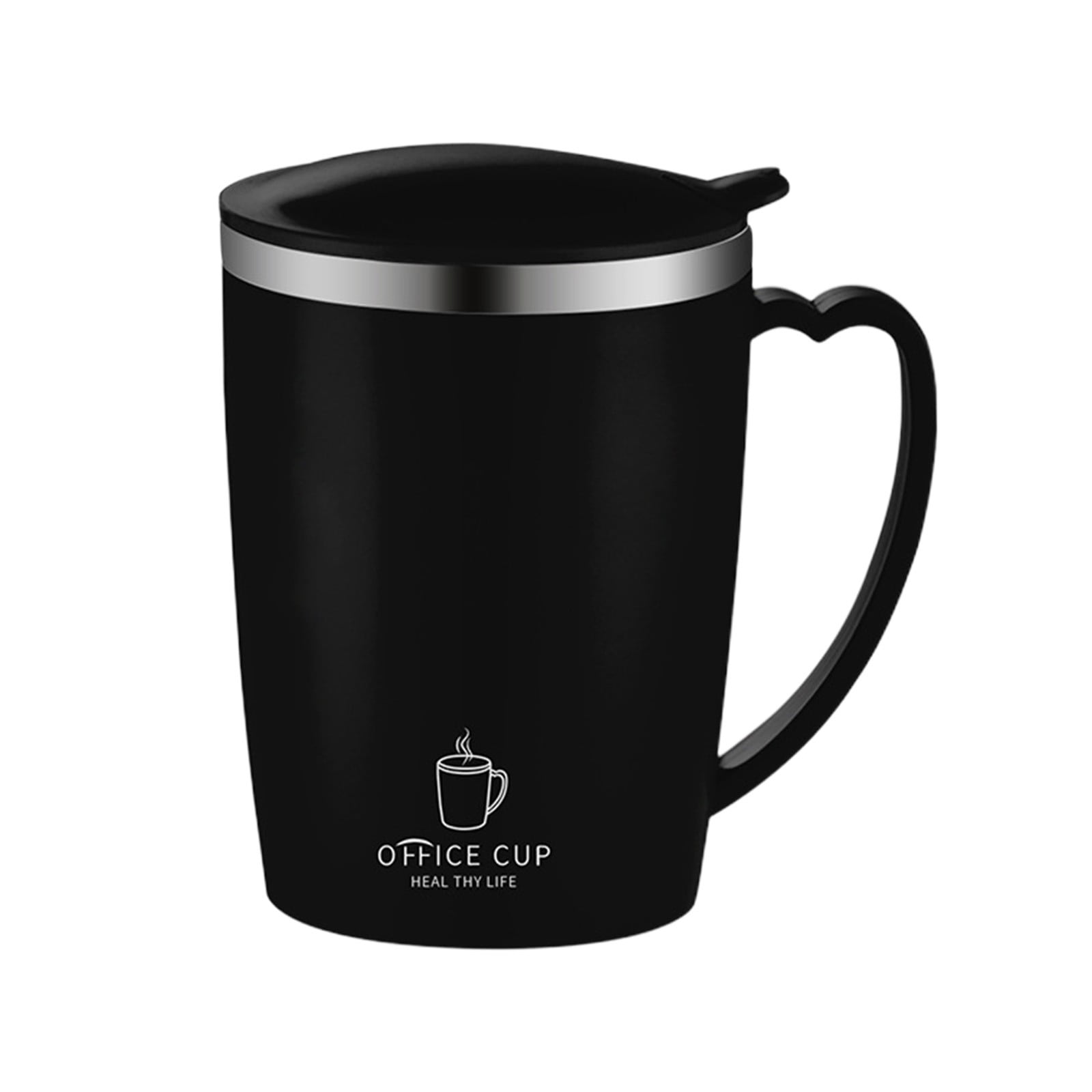 Insulated Coffee Mug with Handle & Lid - 17oz Stainless Steel Travel Tumbler, Double Wall Vacuum (Black) by PALIFEUR 18_【Birthday Gift】 Custom Engraved Coffee Mug - Image 3