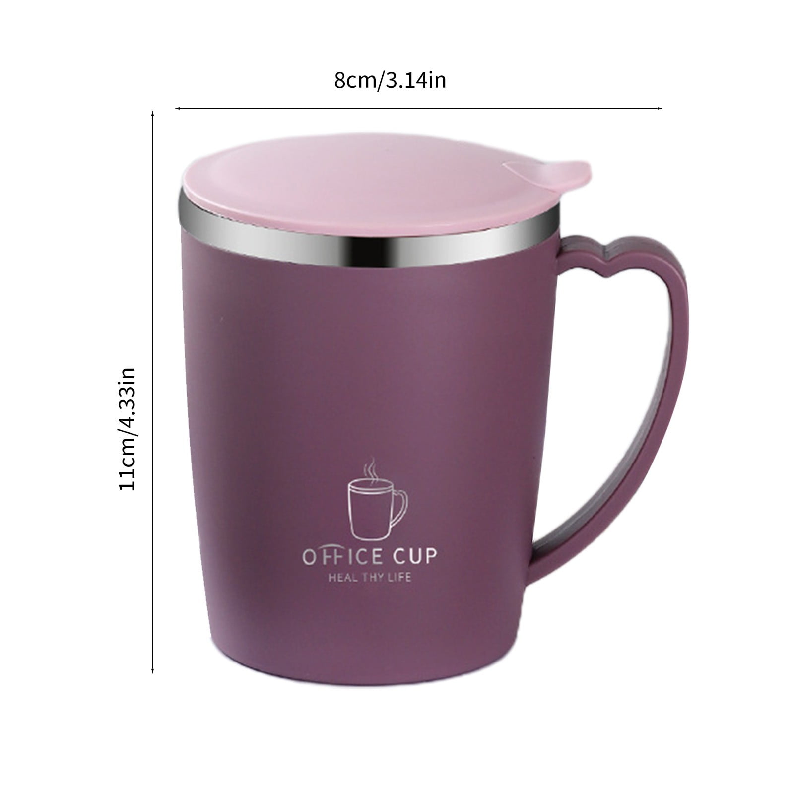 Insulated Coffee Mug with Handle & Lid - 17oz Stainless Steel Travel Tumbler, Double Wall Vacuum (Black) by PALIFEUR 19_【Corporate Gifts】 Company Logo Customized Coffee Cup - Image 4