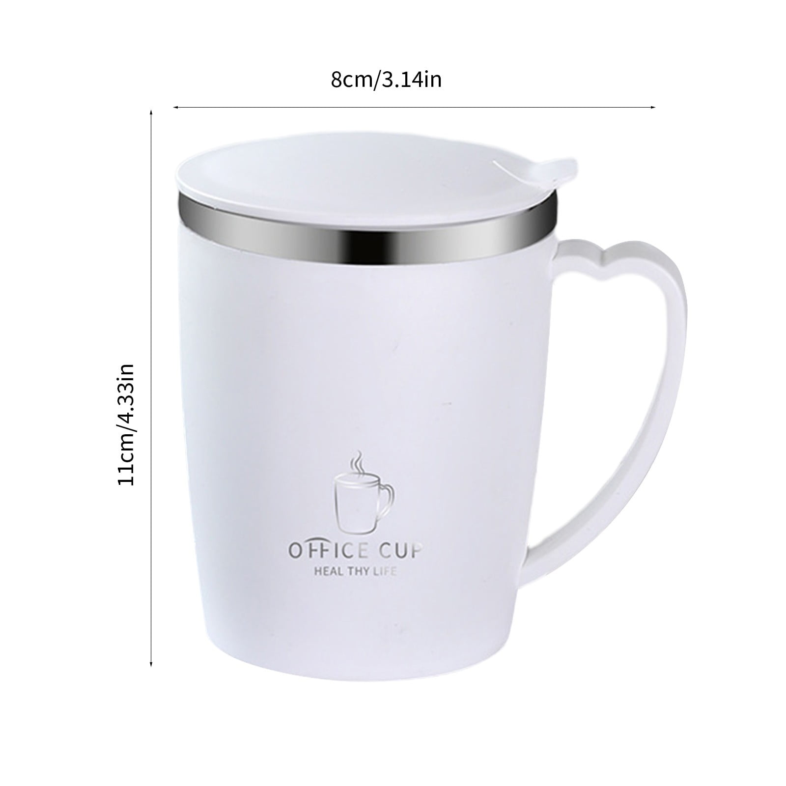 Insulated Coffee Mug with Handle & Lid - 17oz Stainless Steel Travel Tumbler, Double Wall Vacuum (Black) by PALIFEUR 20_【Couple Set】 Matching Pair Coffee Mug Set - Image 4