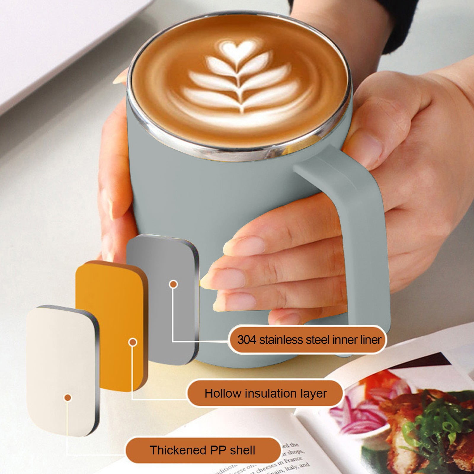 Insulated Coffee Mug with Handle & Lid - 17oz Stainless Steel Travel Tumbler, Double Wall Vacuum (Black) by PALIFEUR 24_【On Sale】 Now at a Discounted Price - Don't Miss Out! - Image 7