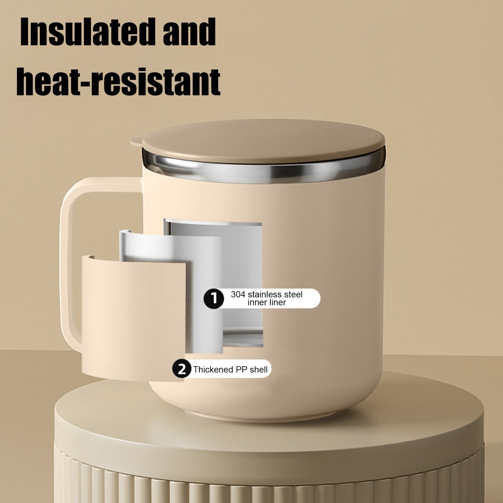 Insulated Coffee Mug with Handle & Lid - 17oz Stainless Steel Travel Tumbler, Double Wall Vacuum (Black) by PALIFEUR 27_【Durability Guarantee】 2-Year Warranty Unbreakable Coffee Mug - Image 6