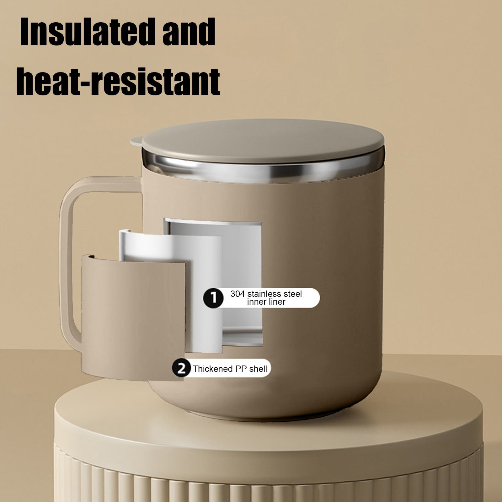 Insulated Coffee Mug with Handle & Lid - 17oz Stainless Steel Travel Tumbler, Double Wall Vacuum (Black) by PALIFEUR 29_【Top Seller】 Annual Bestseller Coffee Mug - Image 6