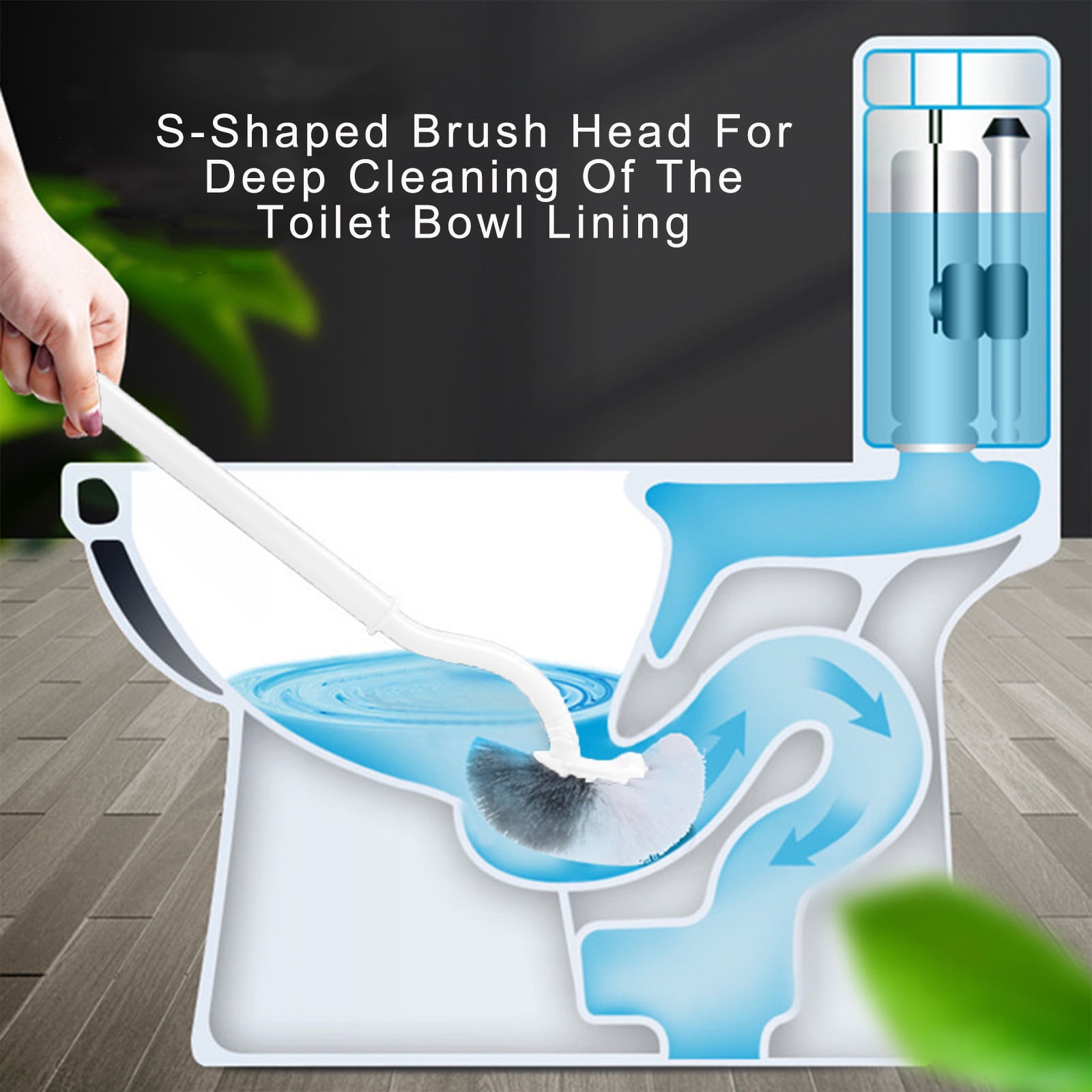 Tyidzon Bathroom Toilet Bowl Brush, Curved Design Toilet Brush for Deep Cleaning Under Rim, Easy Handy Compact Toilet Bowl Cleaner Brush for Bathroom White - Image 4