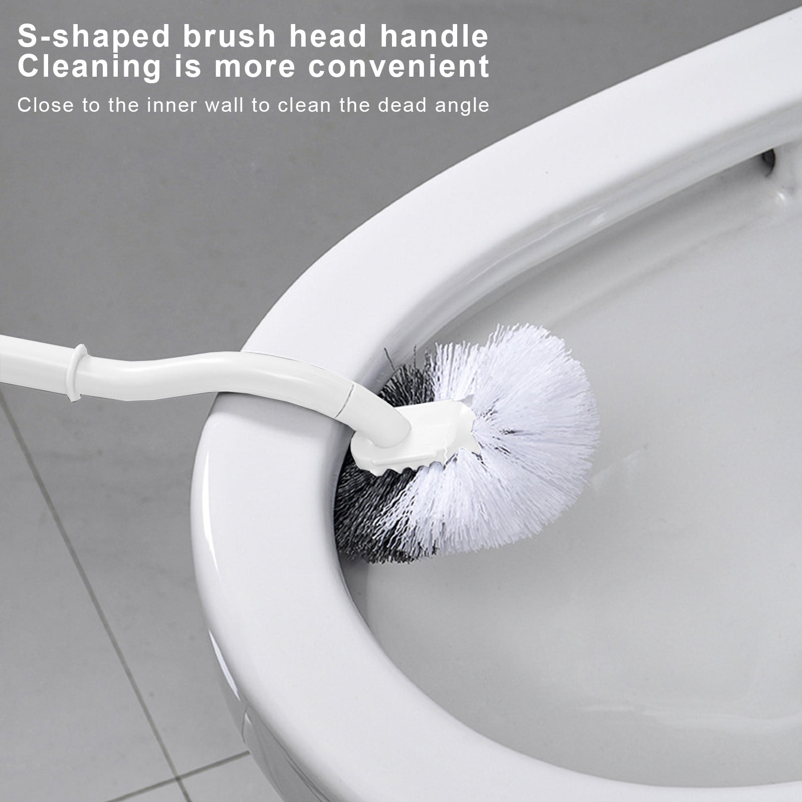 Tyidzon Bathroom Toilet Bowl Brush, Curved Design Toilet Brush for Deep Cleaning Under Rim, Easy Handy Compact Toilet Bowl Cleaner Brush for Bathroom White - Image 5