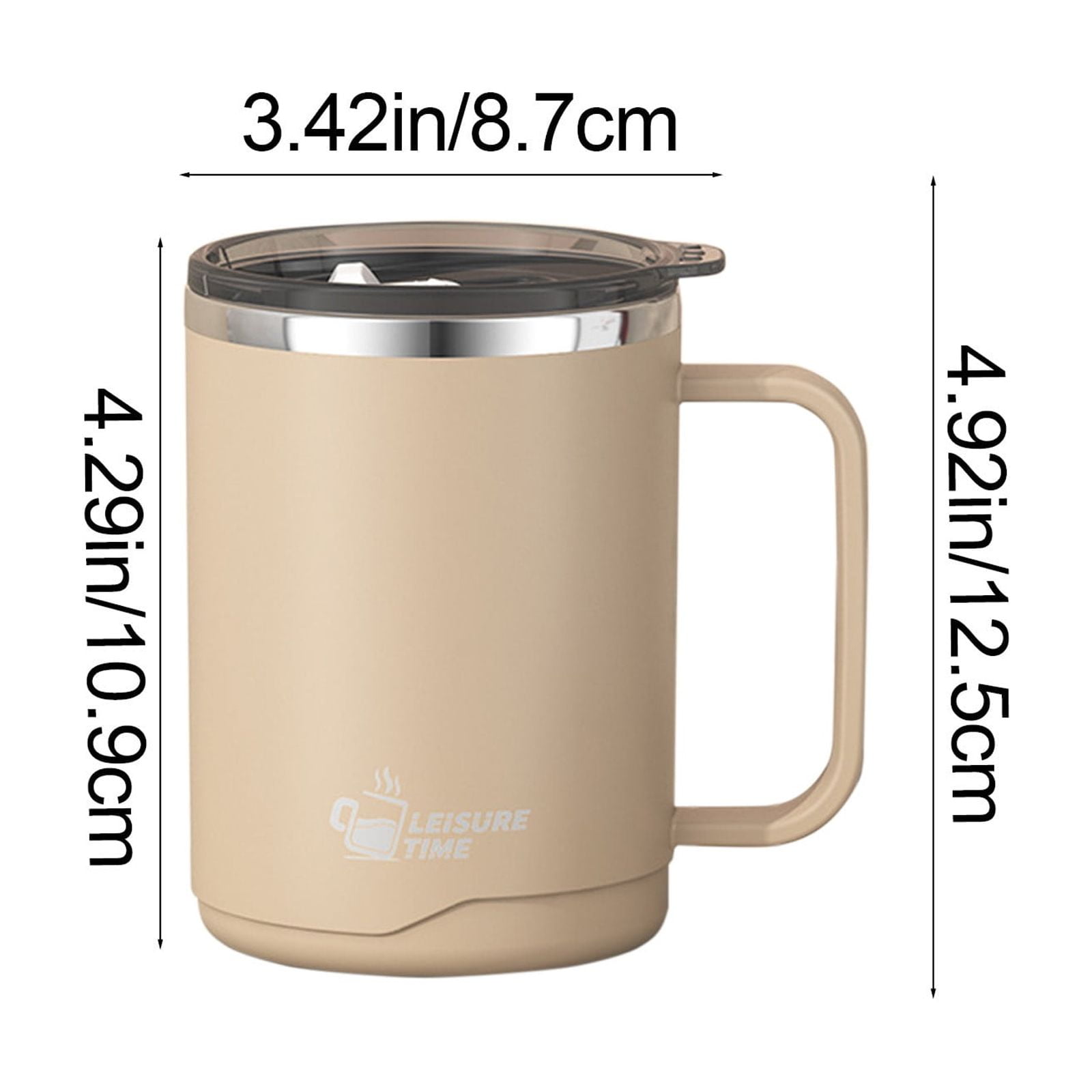 Tyidzon Insulated Coffee Mug, 20oz Stainless Steel Tumbler with Slider Lid Travel Coffee Cups with Handle for Camping Office Home, Blue Khaki - Image 3