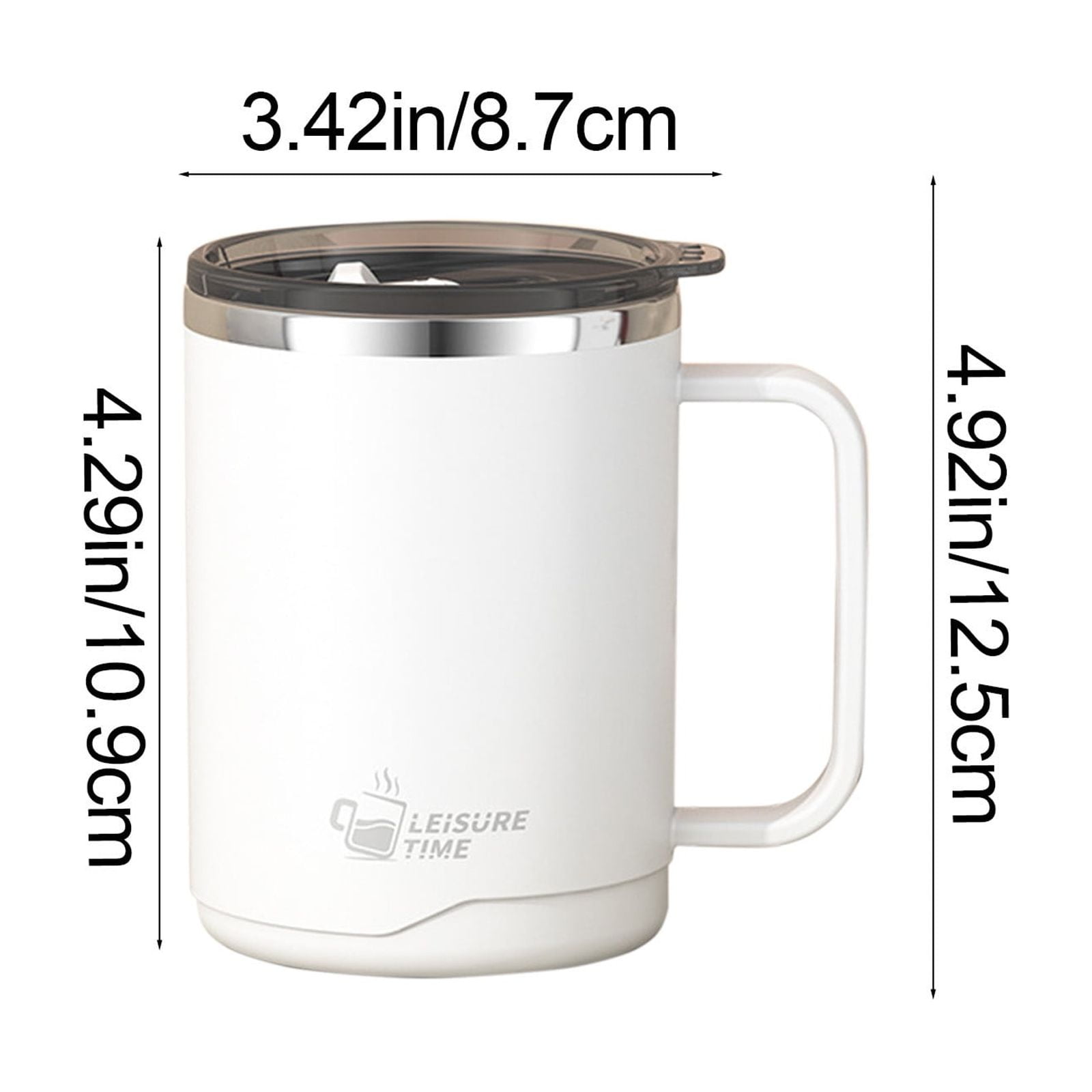 Tyidzon Insulated Coffee Mug, 20oz Stainless Steel Tumbler with Slider Lid Travel Coffee Cups with Handle for Camping Office Home, Blue White - Image 3