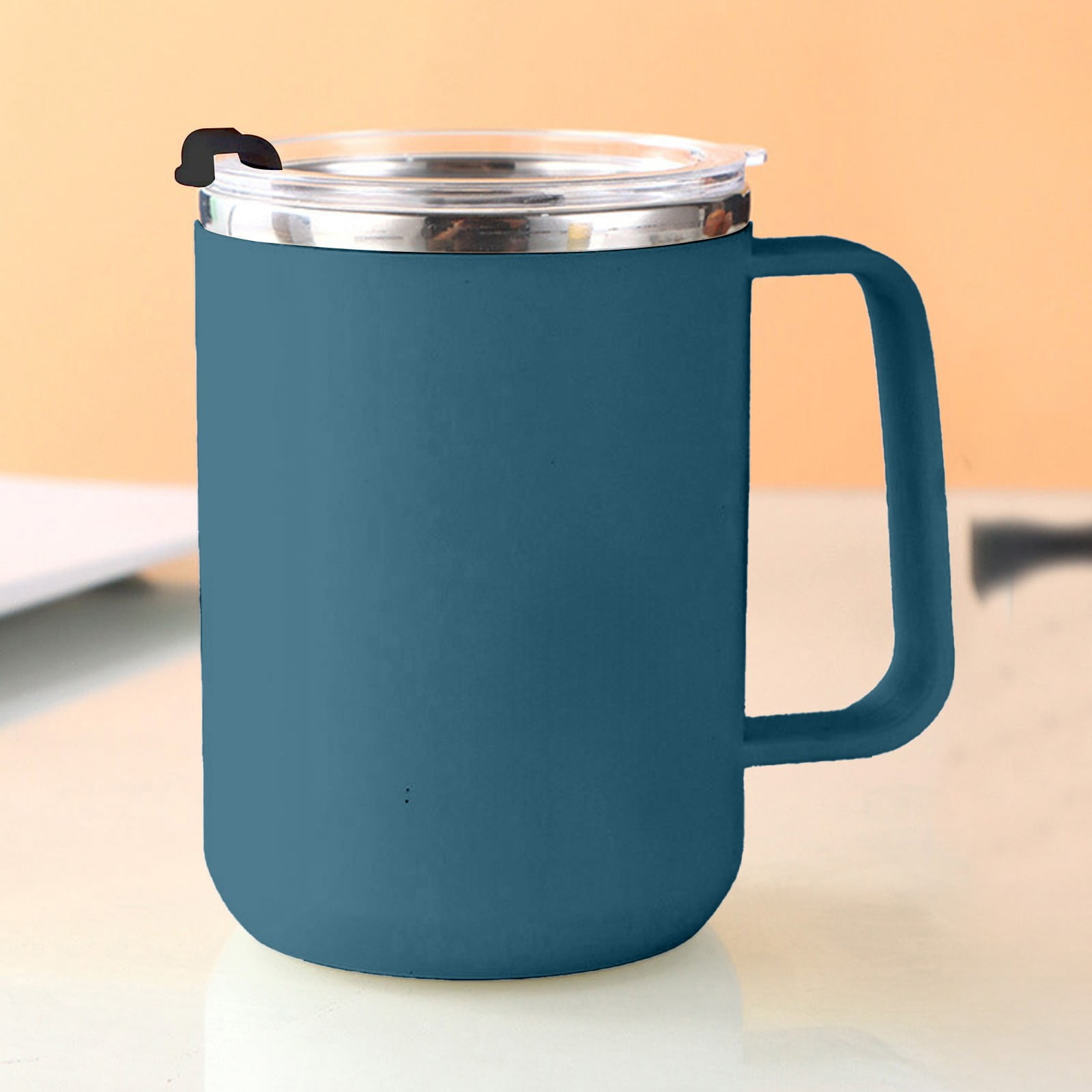 Tyidzon Insulated Coffee Mug, 20oz Stainless Steel Tumbler with Slider Lid Travel Coffee Cups with Handle for Camping Office Home, Blue Y_#Blue - Image 6