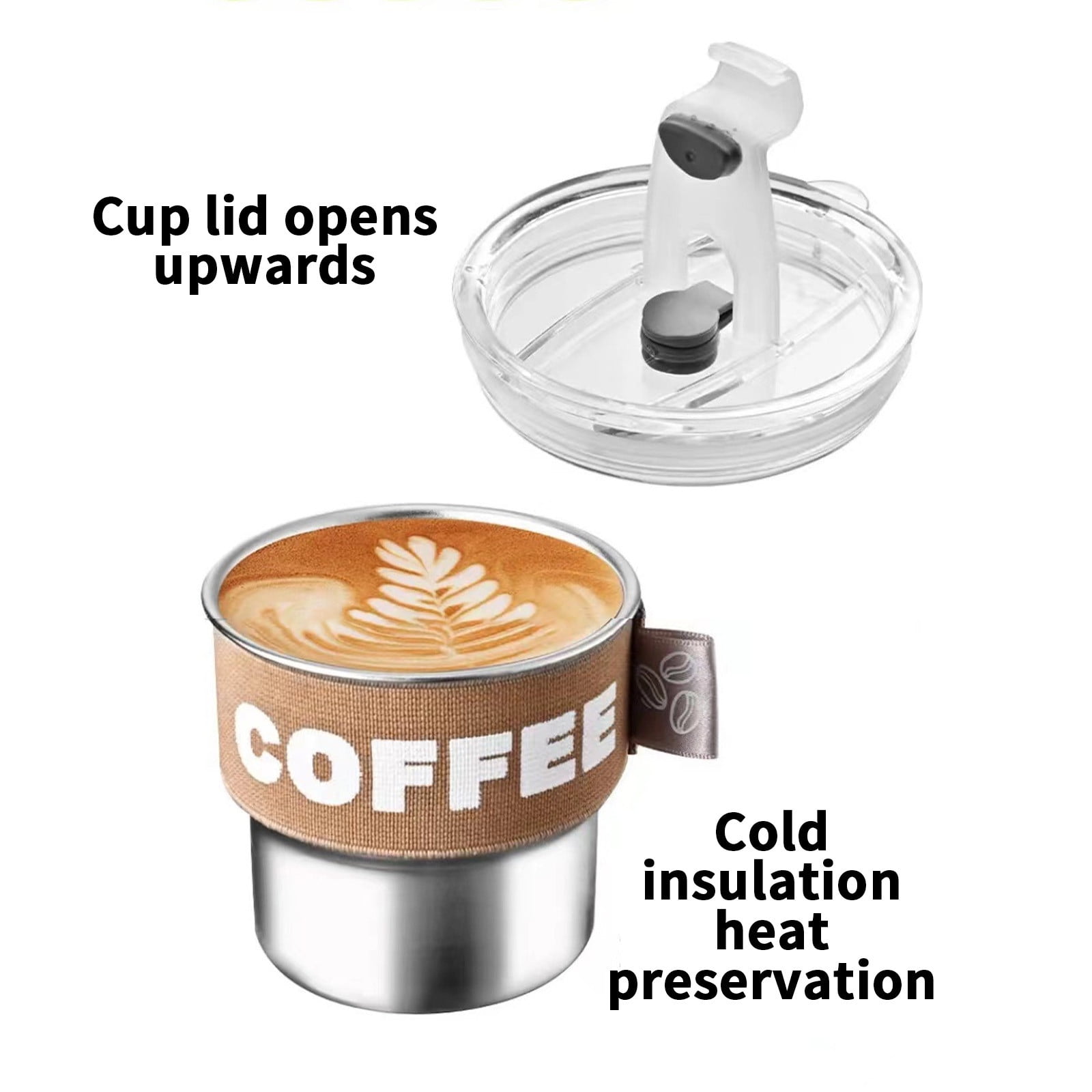 Tyidzon Insulated Coffee Mug, 20oz Stainless Steel Tumbler with Slider Lid Travel Coffee Cups with Handle for Camping Office Home, Blue ZA_#Brown - Image 7