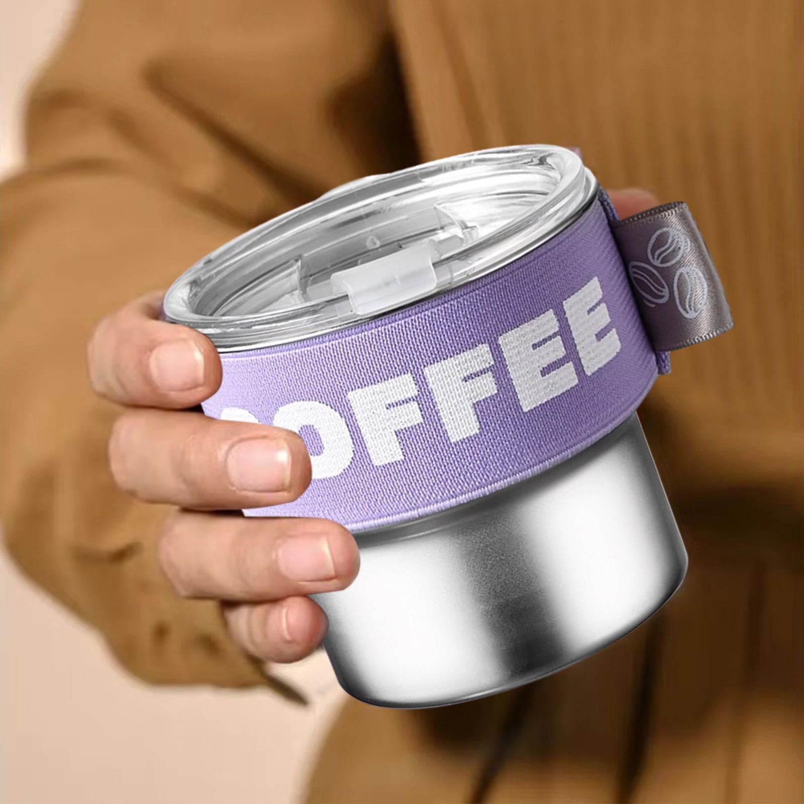 Tyidzon Insulated Coffee Mug, 20oz Stainless Steel Tumbler with Slider Lid Travel Coffee Cups with Handle for Camping Office Home, Blue ZA_#Purple - Image 4