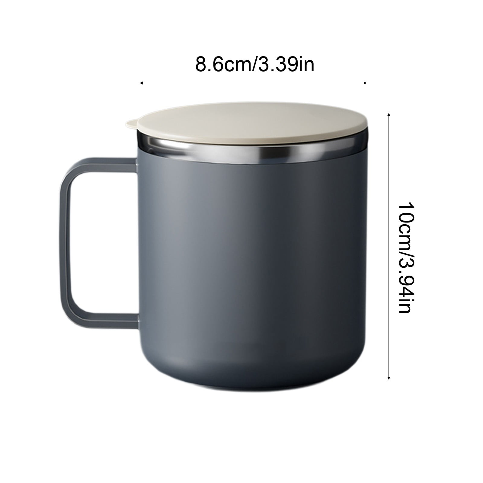 Tyidzon Insulated Coffee Mug, 20oz Stainless Steel Tumbler with Slider Lid Travel Coffee Cups with Handle for Camping Office Home, Blue ZB_#Gray - Image 3