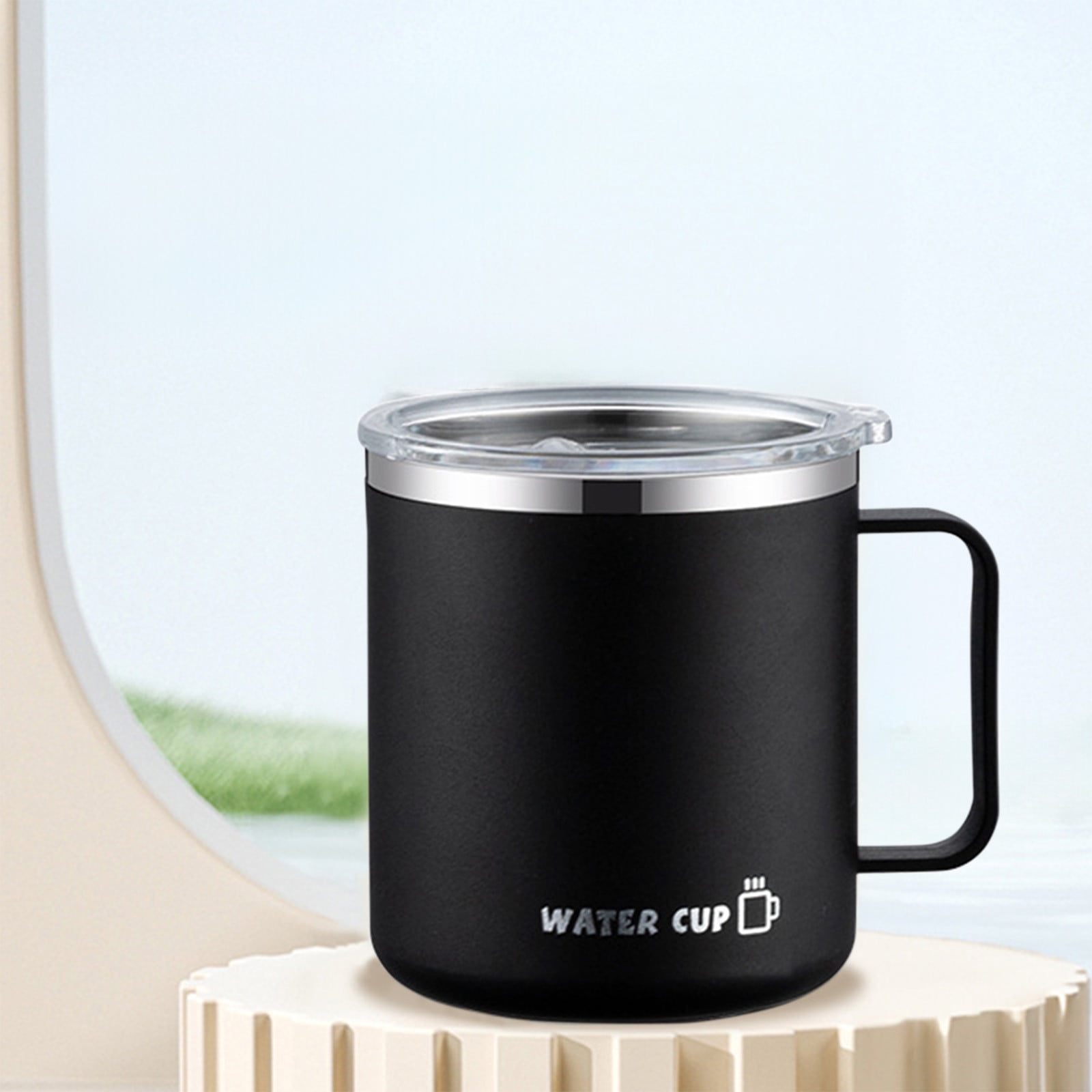 Tyidzon Insulated Coffee Mug, 20oz Stainless Steel Tumbler with Slider Lid Travel Coffee Cups with Handle for Camping Office Home, Blue ZC_#Black - Image 6
