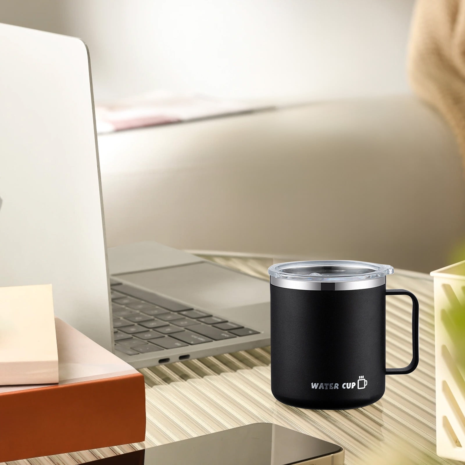 Tyidzon Insulated Coffee Mug, 20oz Stainless Steel Tumbler with Slider Lid Travel Coffee Cups with Handle for Camping Office Home, Blue ZC_#Black - Image 8