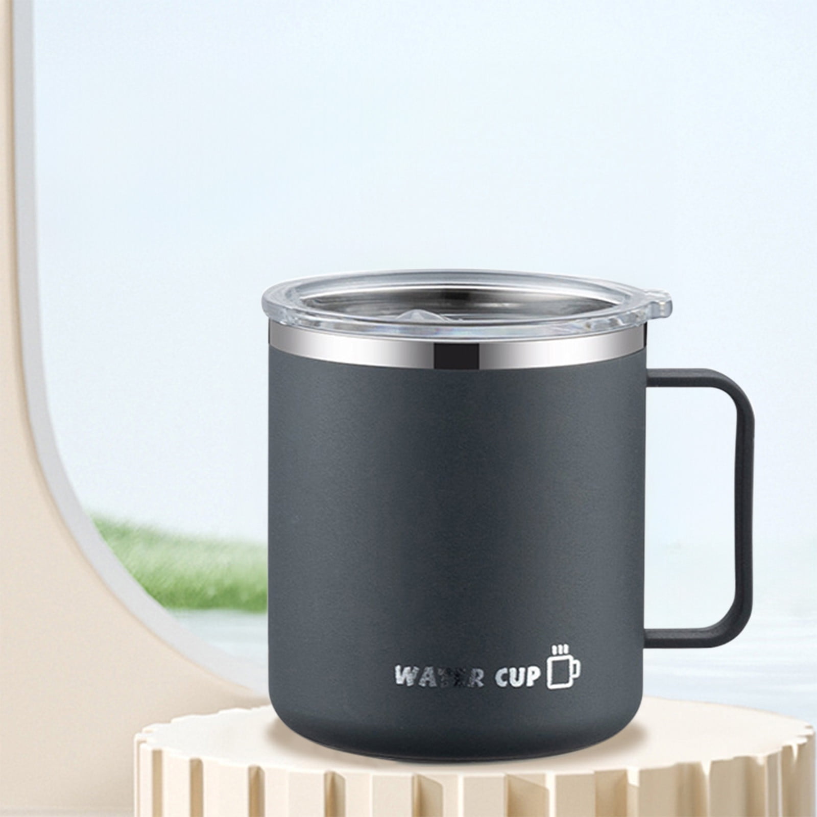 Tyidzon Insulated Coffee Mug, 20oz Stainless Steel Tumbler with Slider Lid Travel Coffee Cups with Handle for Camping Office Home, Blue ZC_#Gray - Image 6