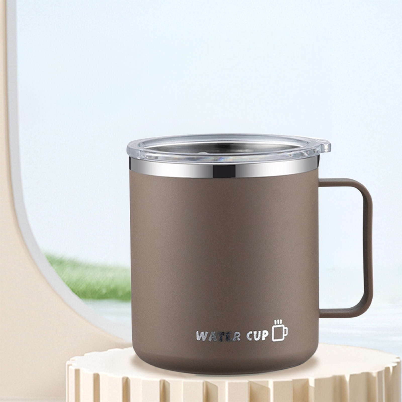 Tyidzon Insulated Coffee Mug, 20oz Stainless Steel Tumbler with Slider Lid Travel Coffee Cups with Handle for Camping Office Home, Blue ZC_#Khaki - Image 6