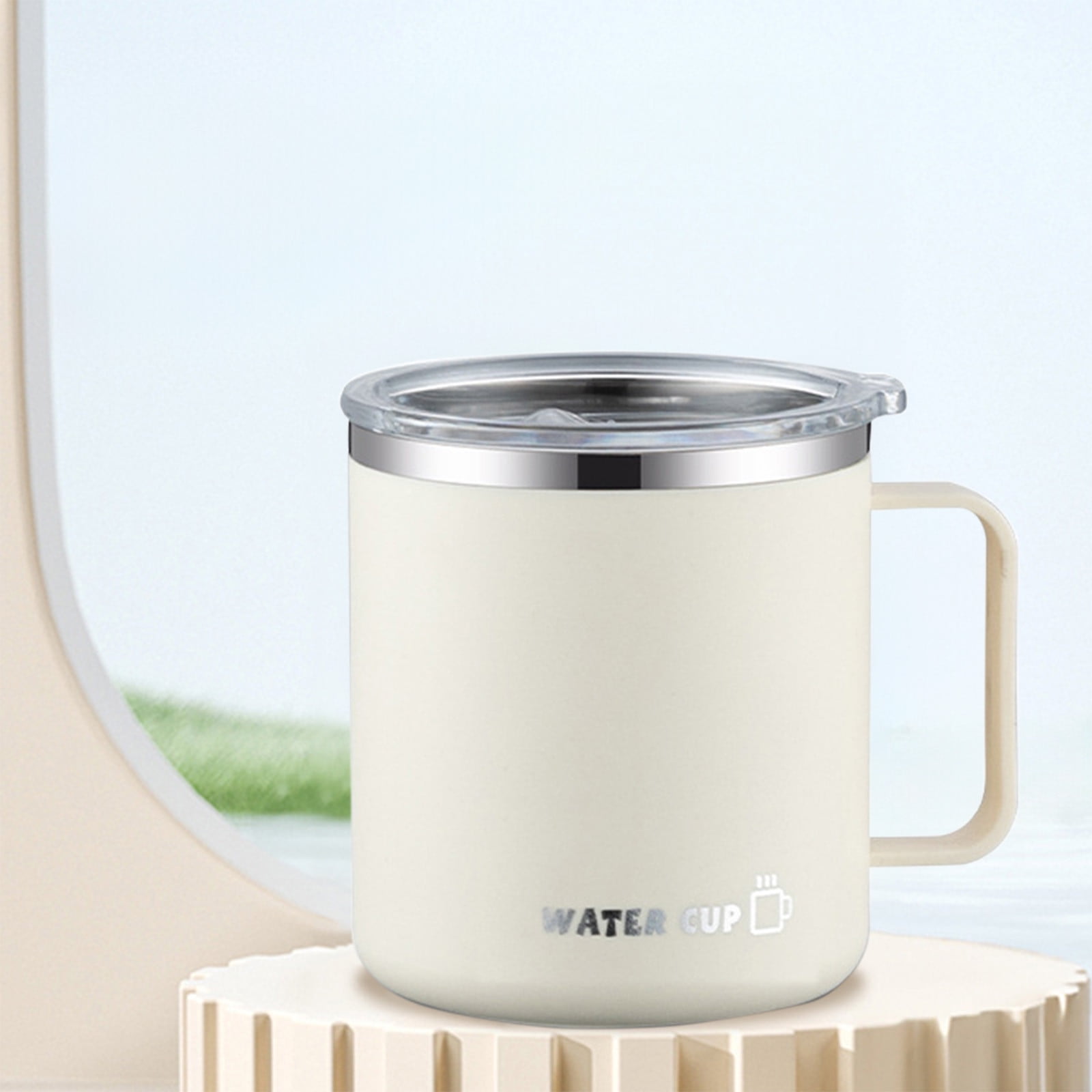 Tyidzon Insulated Coffee Mug, 20oz Stainless Steel Tumbler with Slider Lid Travel Coffee Cups with Handle for Camping Office Home, Blue ZC_#White - Image 6