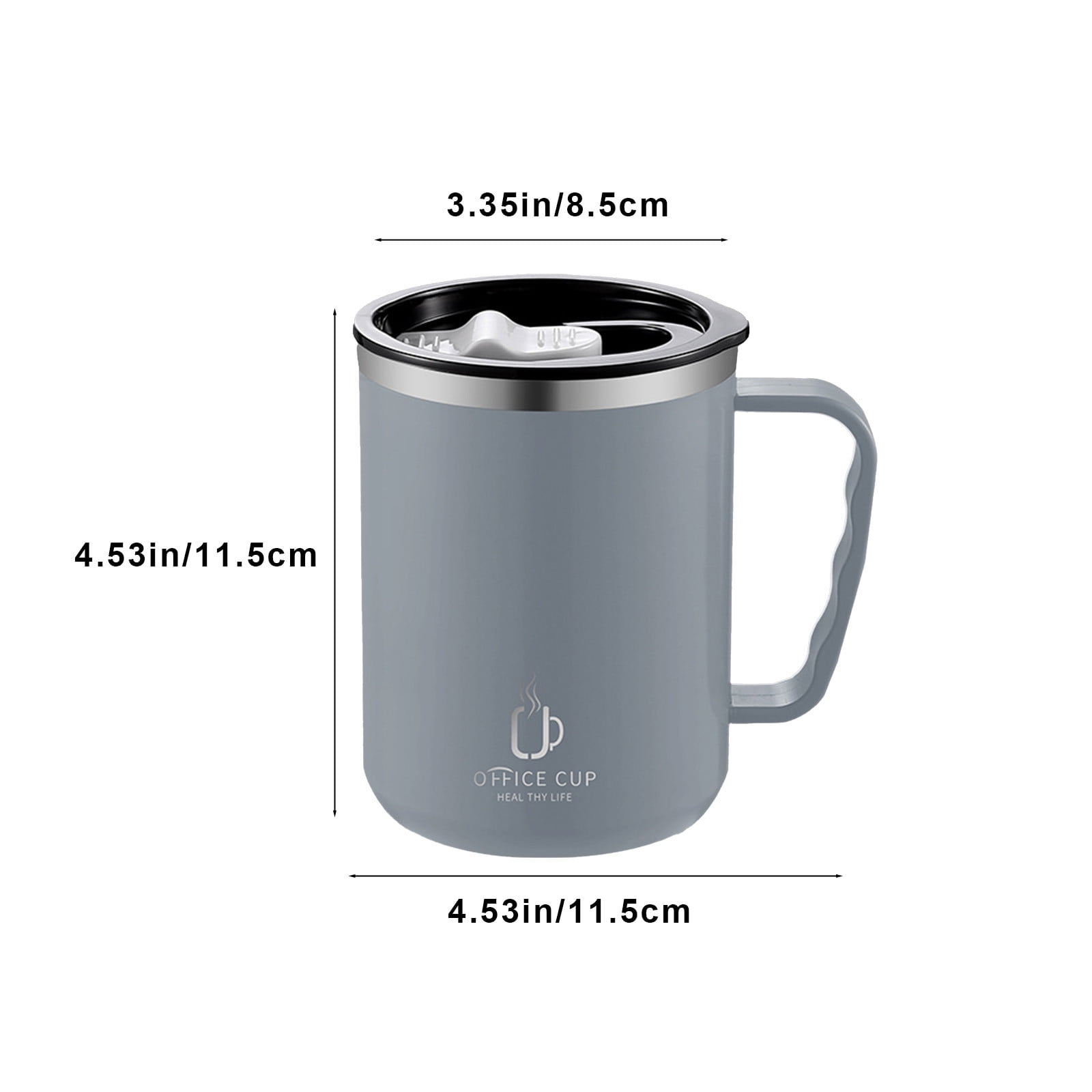 Tyidzon Insulated Coffee Mug, 20oz Stainless Steel Tumbler with Slider Lid Travel Coffee Cups with Handle for Camping Office Home, Blue ZE_#Gray - Image 3