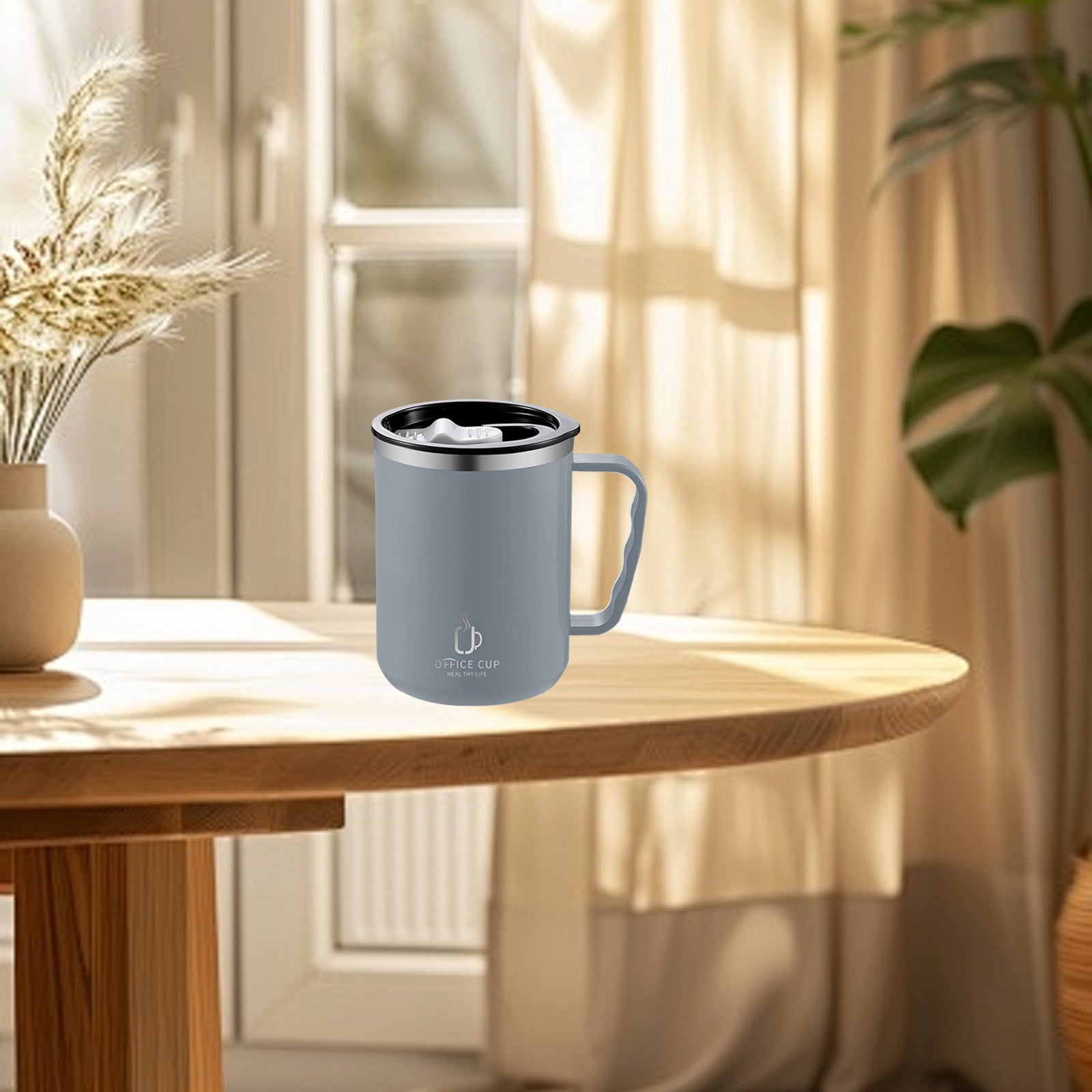 Tyidzon Insulated Coffee Mug, 20oz Stainless Steel Tumbler with Slider Lid Travel Coffee Cups with Handle for Camping Office Home, Blue ZE_#Gray - Image 5