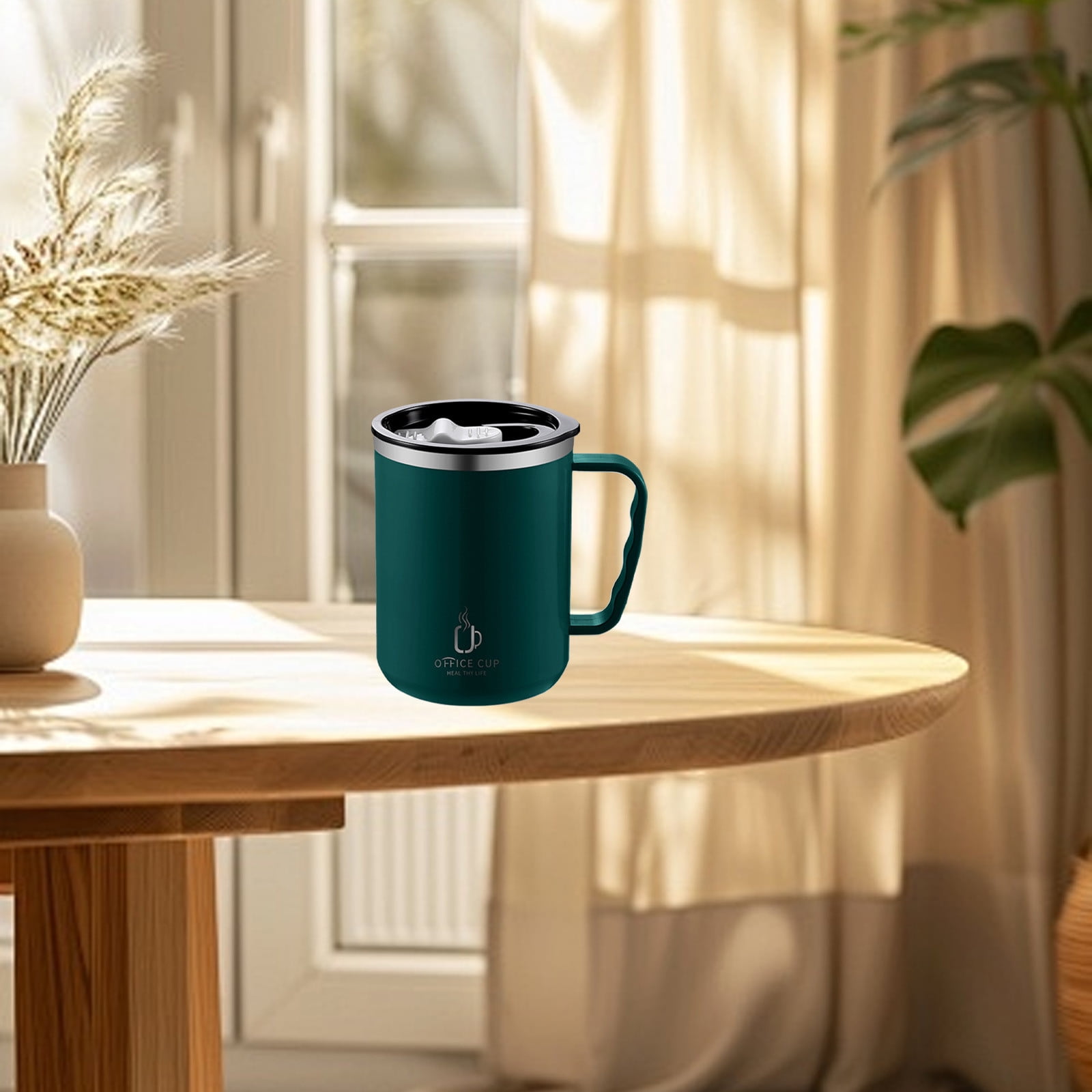 Tyidzon Insulated Coffee Mug, 20oz Stainless Steel Tumbler with Slider Lid Travel Coffee Cups with Handle for Camping Office Home, Blue ZE_#Green - Image 5