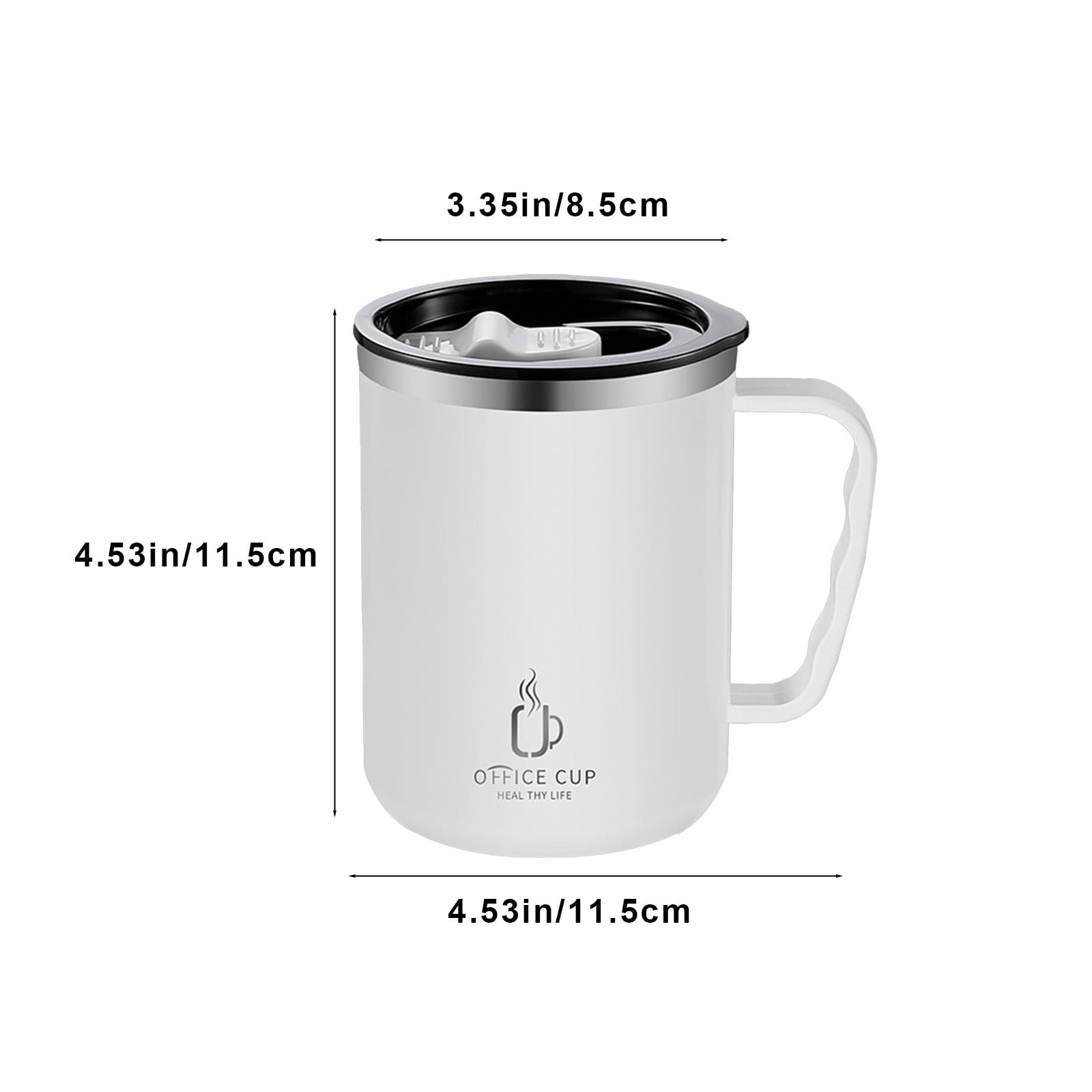 Tyidzon Insulated Coffee Mug, 20oz Stainless Steel Tumbler with Slider Lid Travel Coffee Cups with Handle for Camping Office Home, Blue ZE_#White - Image 3