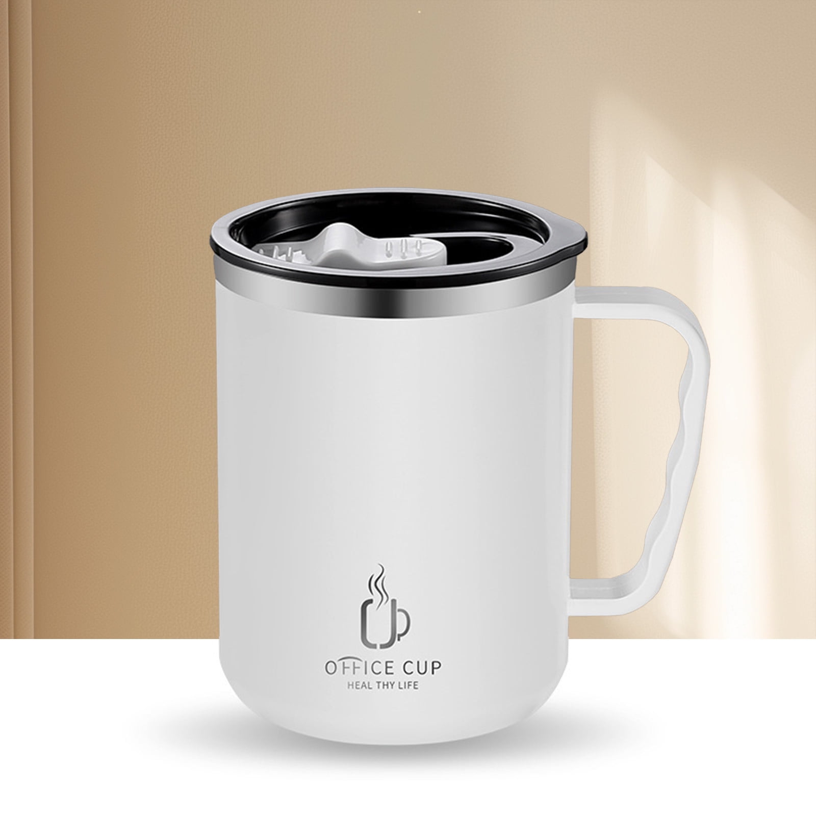 Tyidzon Insulated Coffee Mug, 20oz Stainless Steel Tumbler with Slider Lid Travel Coffee Cups with Handle for Camping Office Home, Blue ZE_#White - Image 4