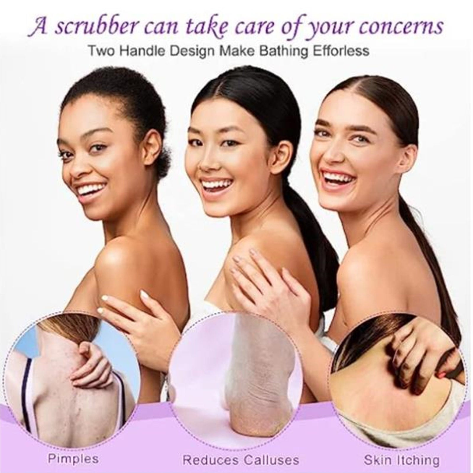 Tyidzon Exfoliating Back Scrubber with Handles, 17.7 Inch Double-Sided Back Exfoliator Body Scrub Towel, Exfoliating Washcloth Bath Tool for Use in Shower, Back Washer to Clean Your Skin for Women Yellow - Image 3