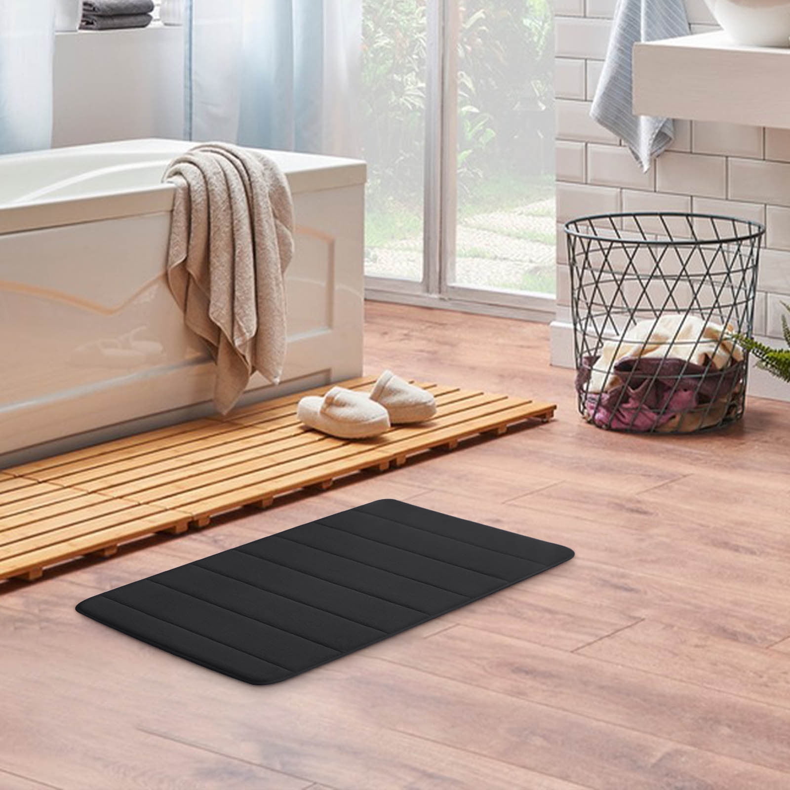 Memory Foam Bath Mat with Cobblestone Design, Super Soft & Quick-Dry Bathroom Rugs, Machine Washable Non-Slip Absorbent Floor Mat for Bathroom Shower Tub, 16x24 Inch by PALIFEUR A - Image 2