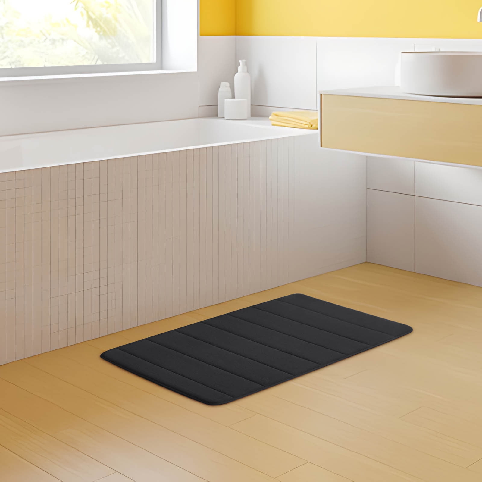 Memory Foam Bath Mat with Cobblestone Design, Super Soft & Quick-Dry Bathroom Rugs, Machine Washable Non-Slip Absorbent Floor Mat for Bathroom Shower Tub, 16x24 Inch by PALIFEUR A - Image 7