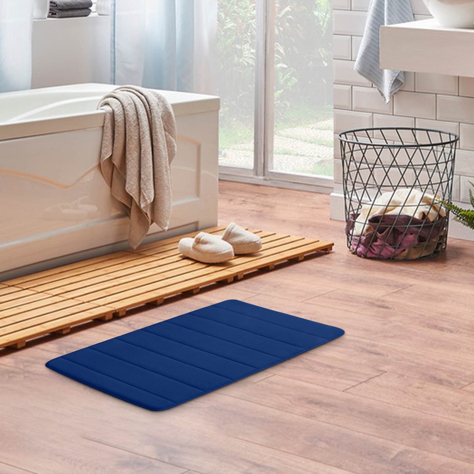 Memory Foam Bath Mat with Cobblestone Design, Super Soft & Quick-Dry Bathroom Rugs, Machine Washable Non-Slip Absorbent Floor Mat for Bathroom Shower Tub, 16x24 Inch by PALIFEUR B - Image 2