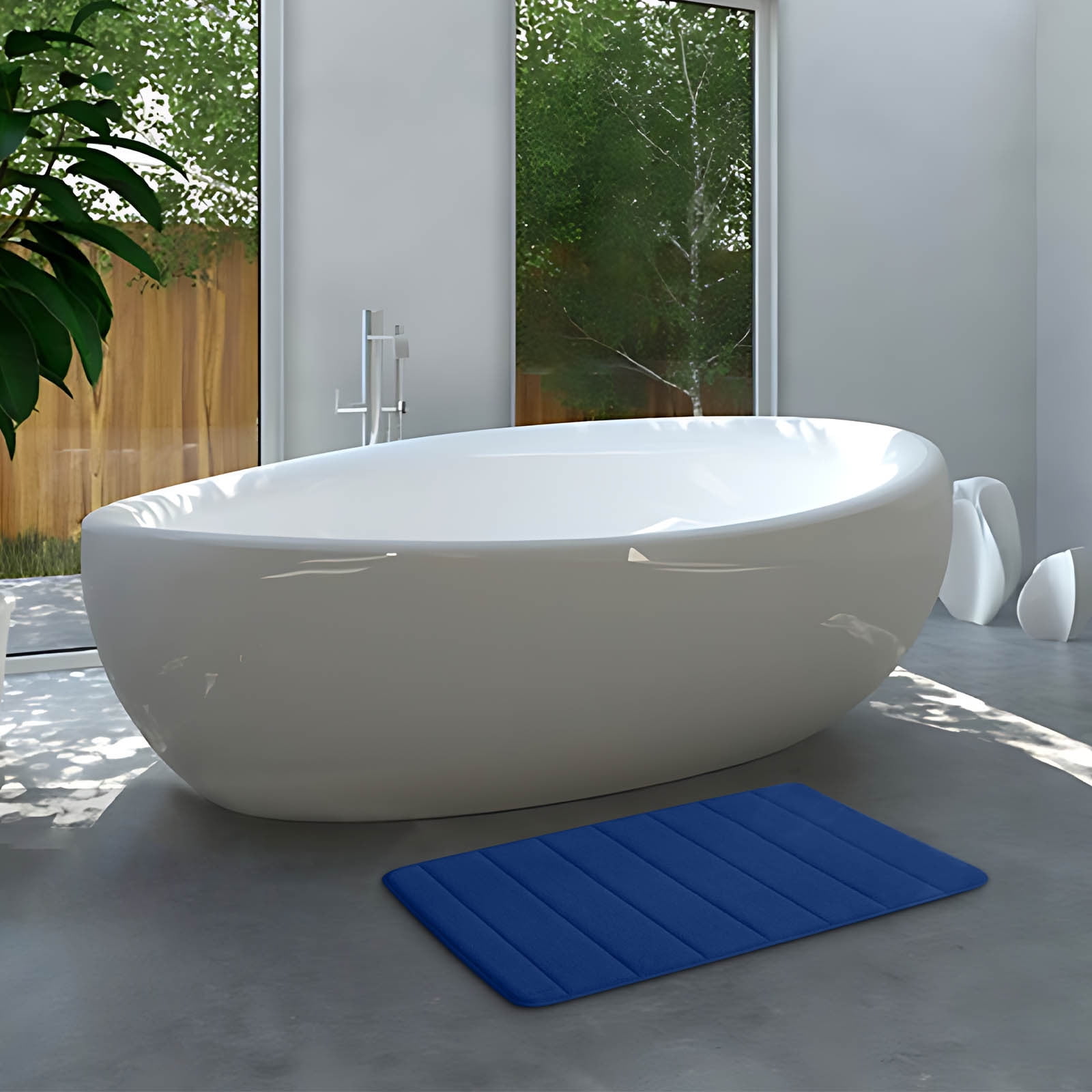 Memory Foam Bath Mat with Cobblestone Design, Super Soft & Quick-Dry Bathroom Rugs, Machine Washable Non-Slip Absorbent Floor Mat for Bathroom Shower Tub, 16x24 Inch by PALIFEUR B - Image 5