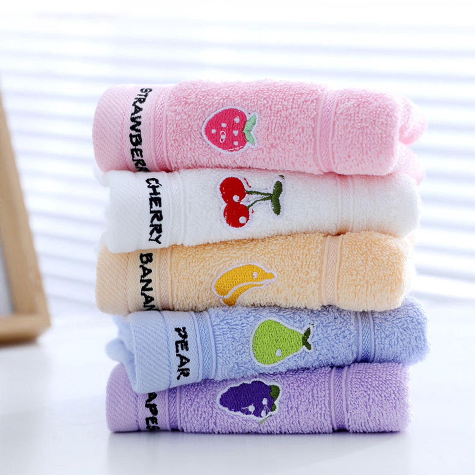 Tyidzon Premium Towels for Kids, Cotton Ultra Soft Hand Towels for Bathroom, Small Lightweight Face Towels for Children Bath(Blue, 10x20
