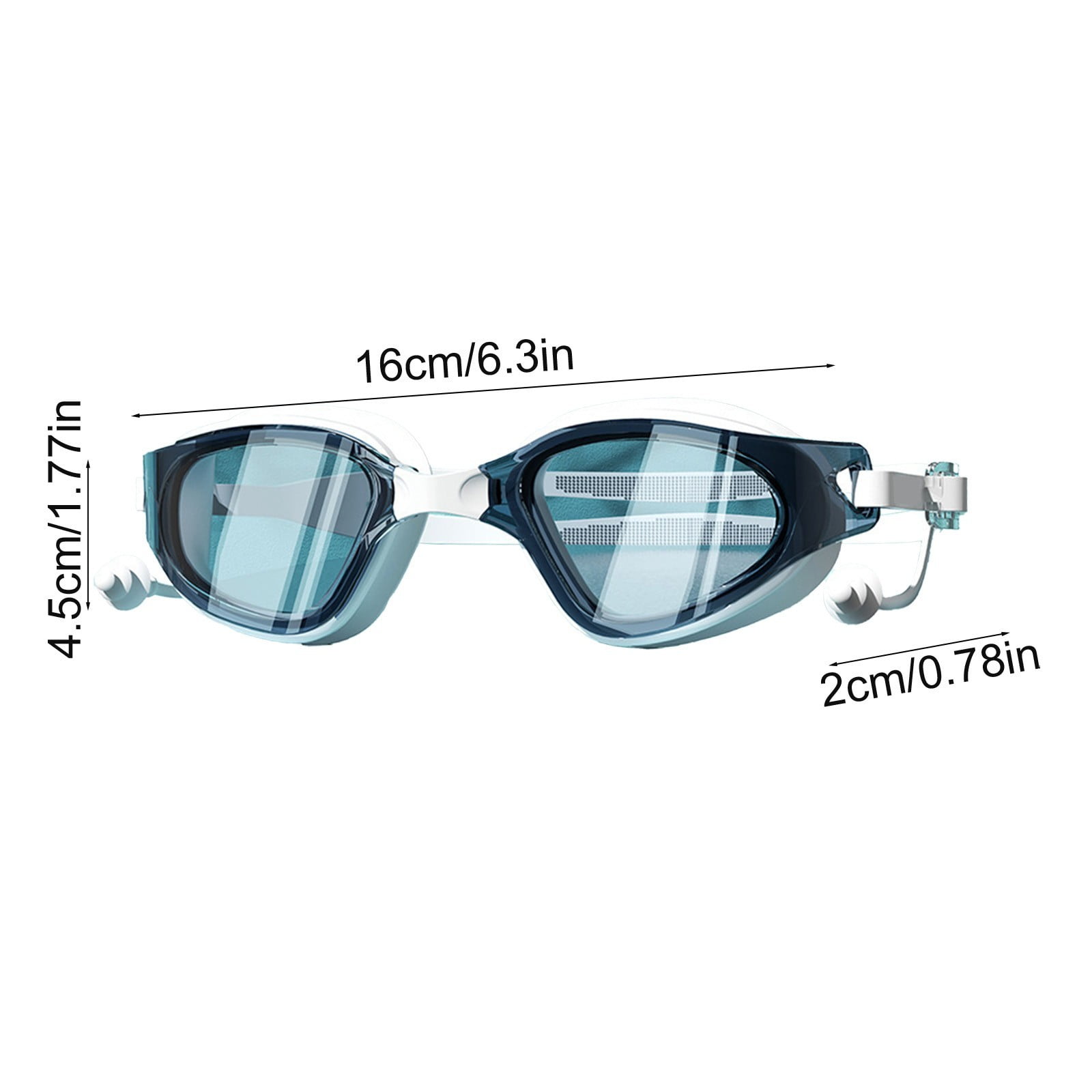 Large Frame Swim Goggles for Adults - Electroplated Anti-Fog HD Myopia Swimming Goggles with Adjustable Nose Cover, Leak-Proof Seal for Men & Women, Pool & Open Water by PALIFEUR 02_HD Vision Swimming Goggles with Nose Cover_B - Image 4