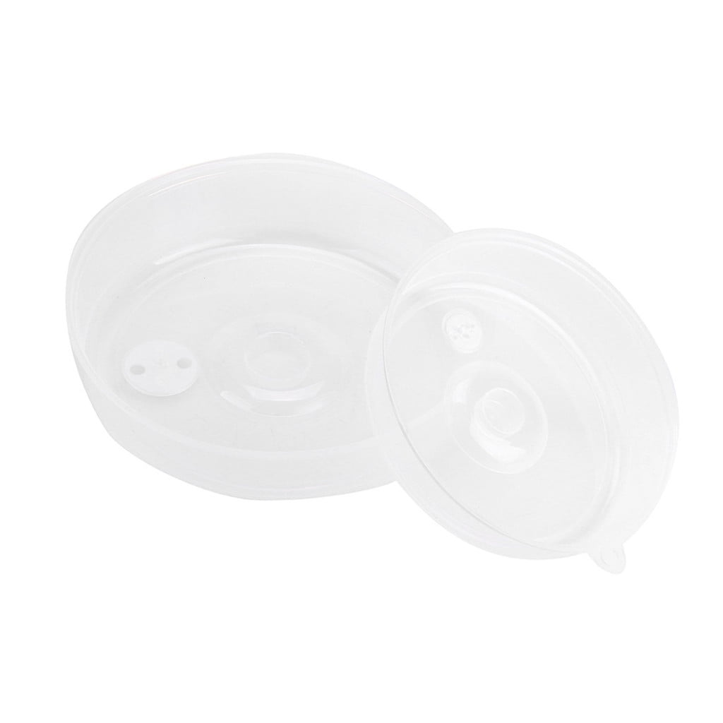 Danhjin 2PCS Microwave Splatter Cover for Food,Clear Like Glass Microwave Splash Guard Cooker lid,Dish bowl Plate Serving Cover with Steam Vent,BPA-Free,Saft - Image 4