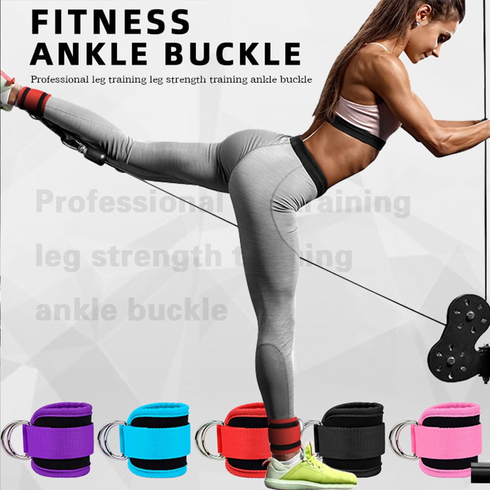 Billbianc Adjustable Polyester Ankle Straps for Cable Machine Kickbacks (2 Pack) Black - Image 3