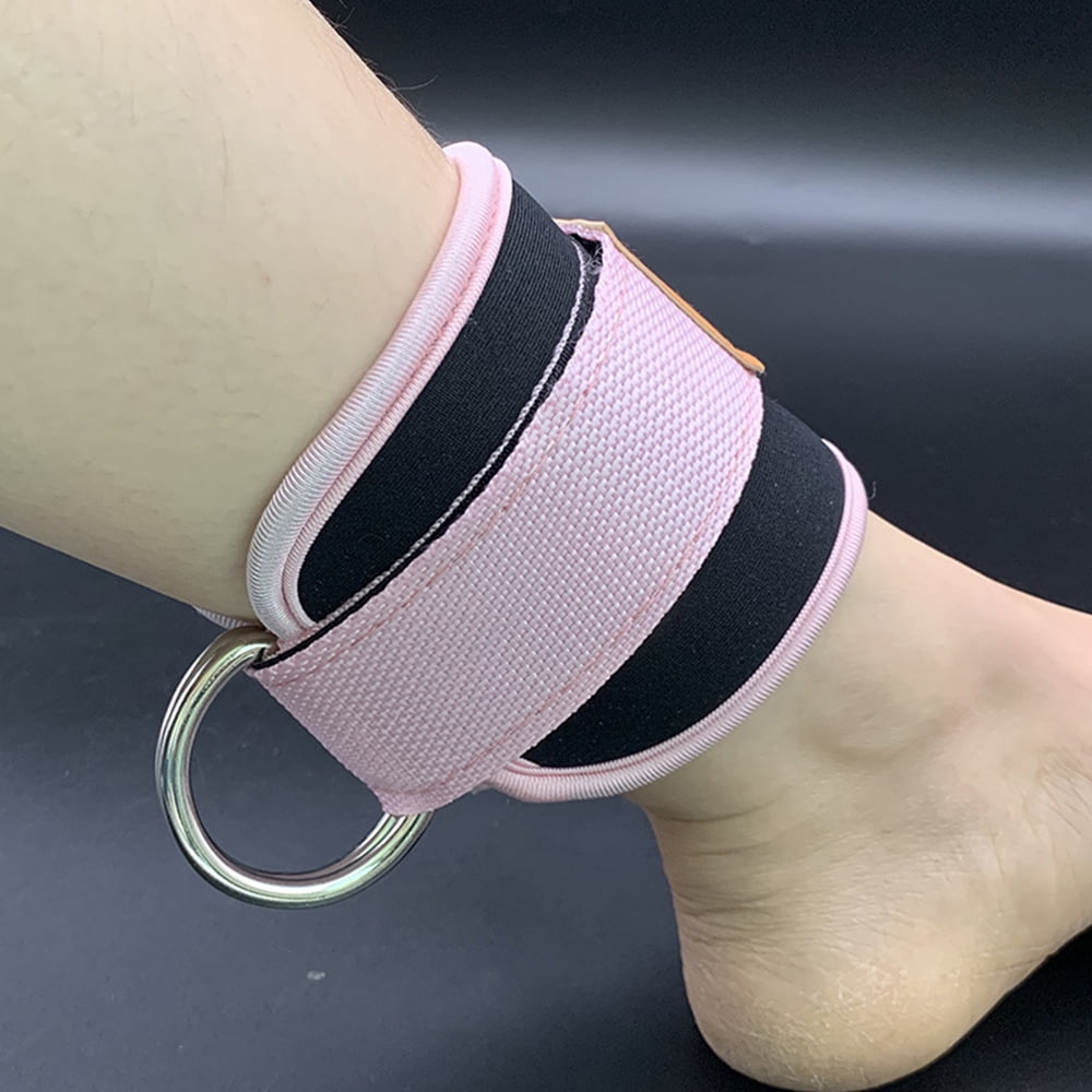 Billbianc Adjustable Polyester Ankle Straps for Cable Machine Kickbacks (2 Pack) Pink - Image 2