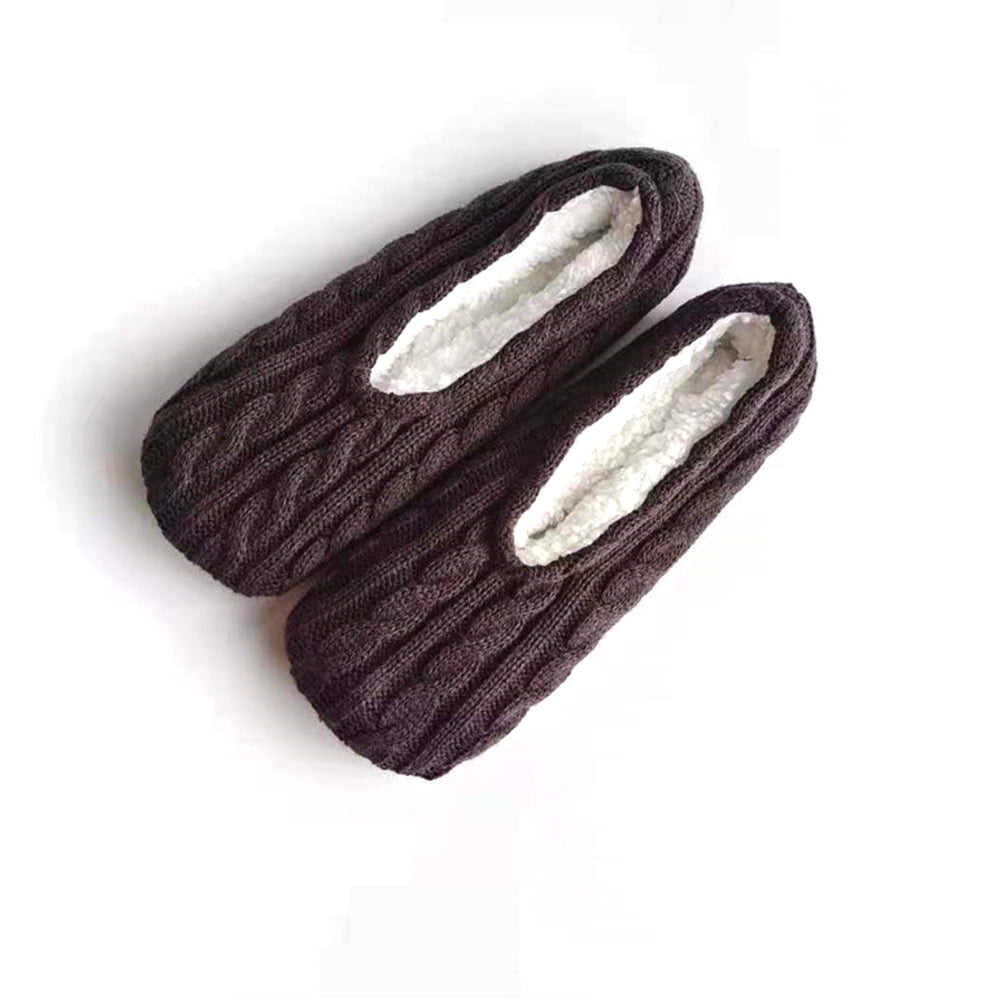 1Pairs Womens Thick & Warm Slipper Socks with Non Slip Grippers - House Socks,light pink dark grey - Image 1