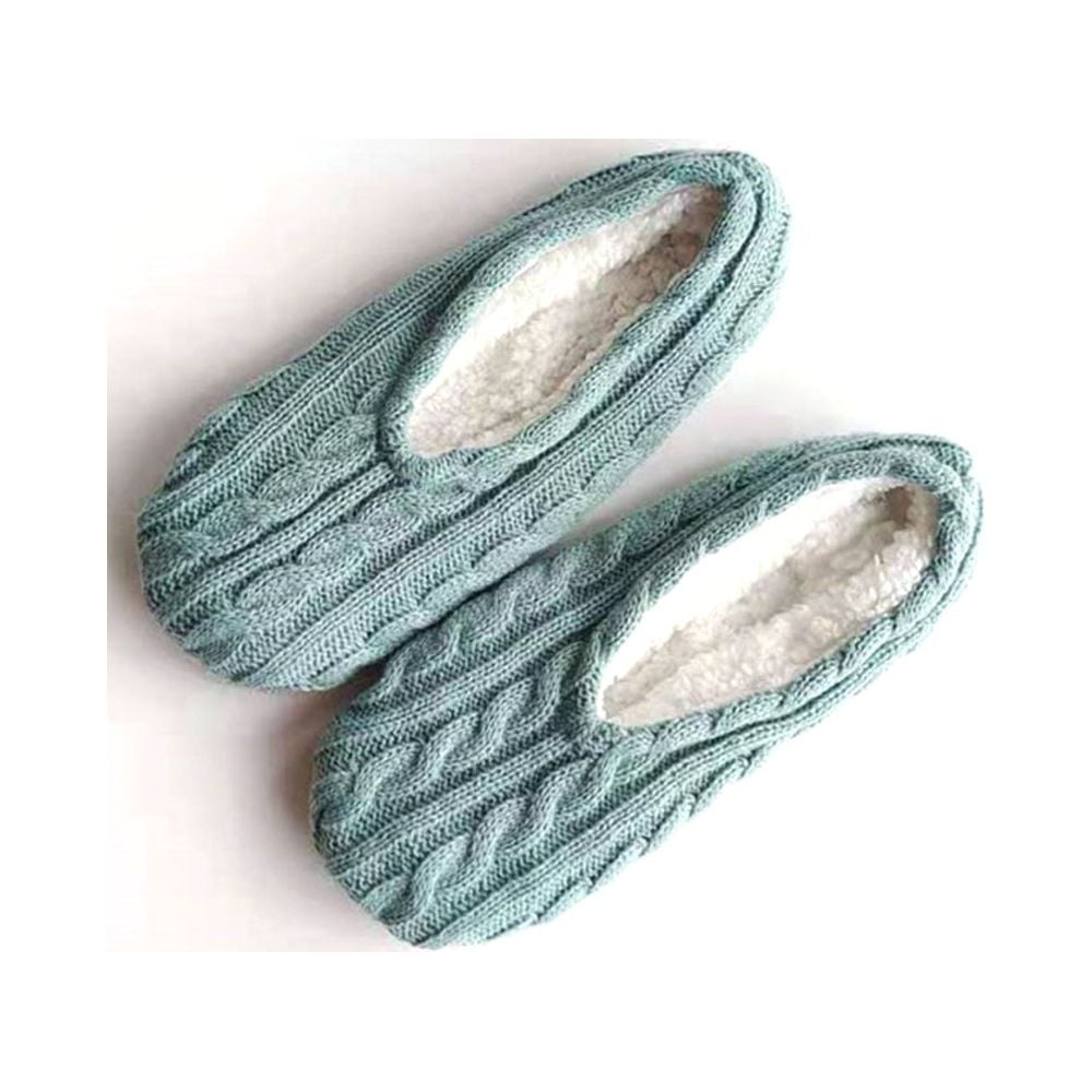 1Pairs Womens Thick & Warm Slipper Socks with Non Slip Grippers - House Socks,light pink light blue - Image 1