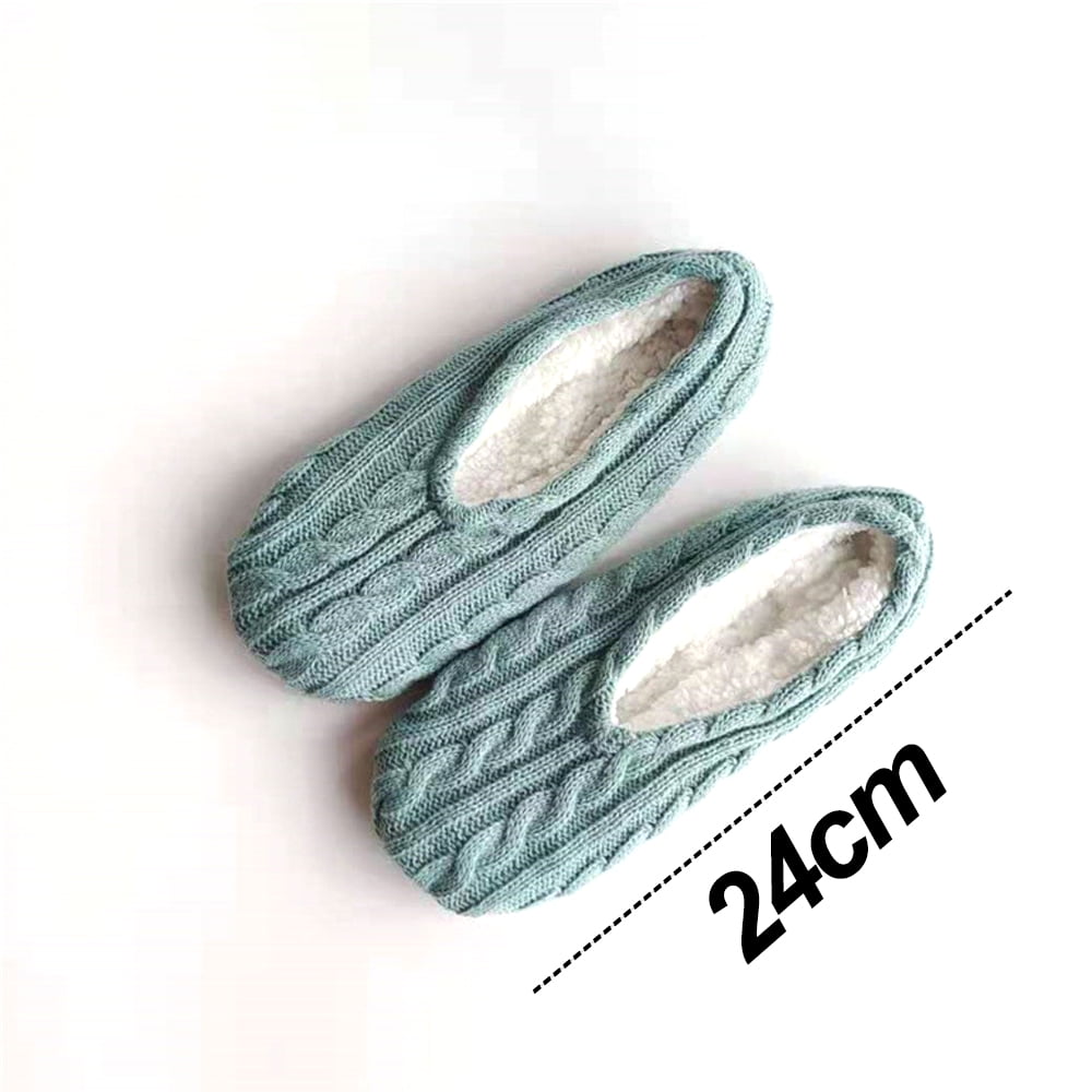 1Pairs Womens Thick & Warm Slipper Socks with Non Slip Grippers - House Socks,light pink light blue - Image 2
